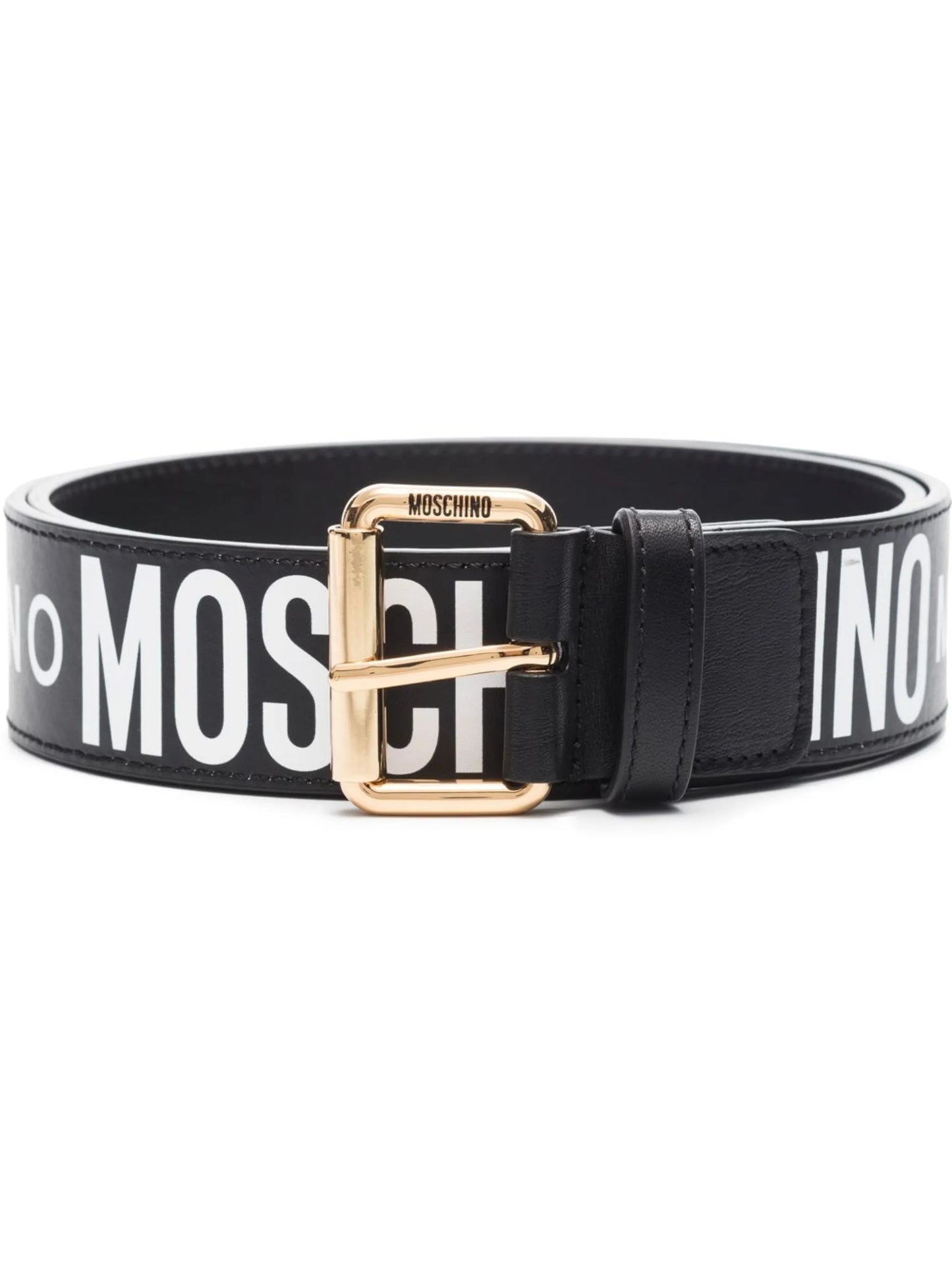 logo-print buckle belt