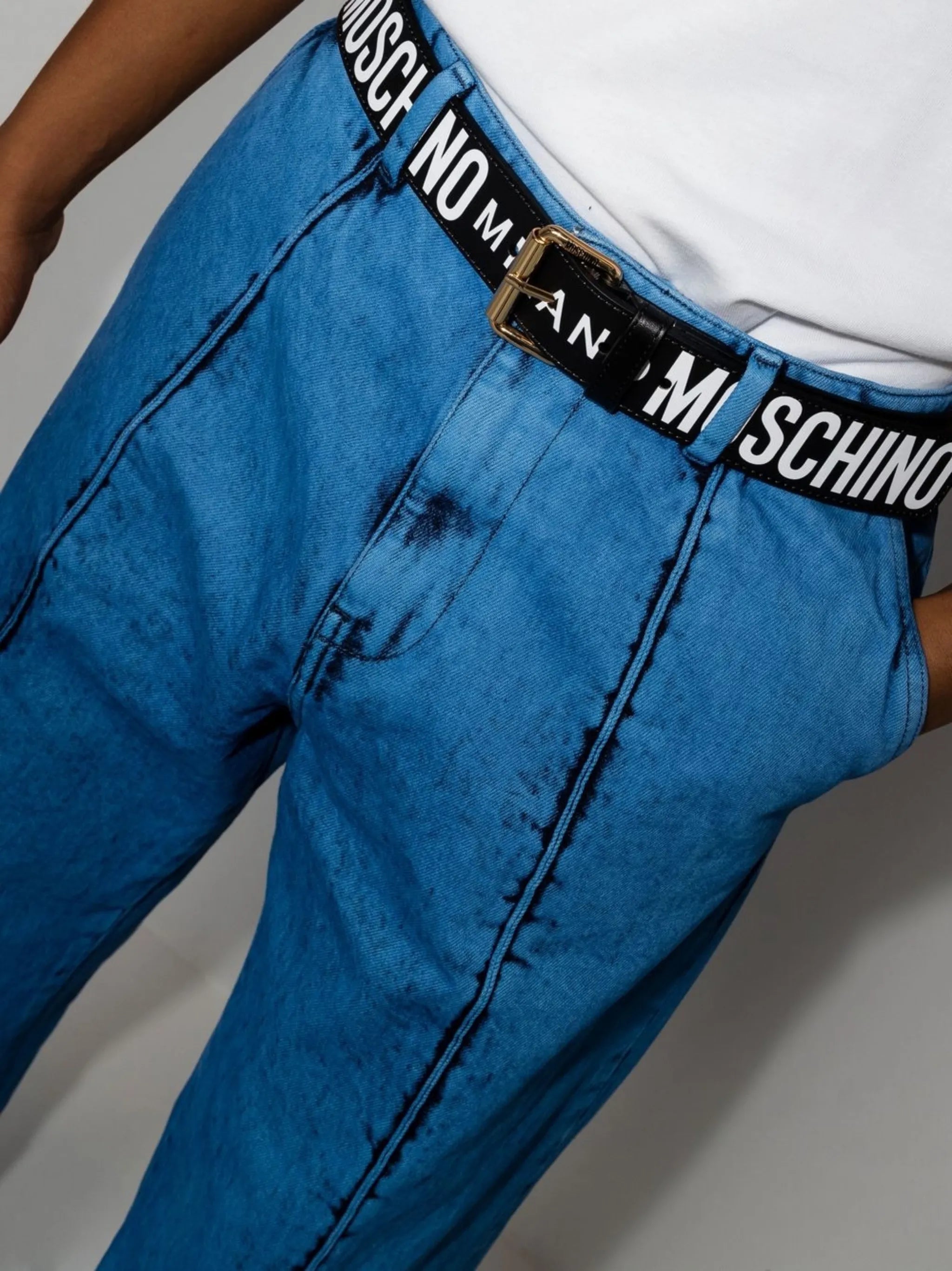 logo-print buckle belt