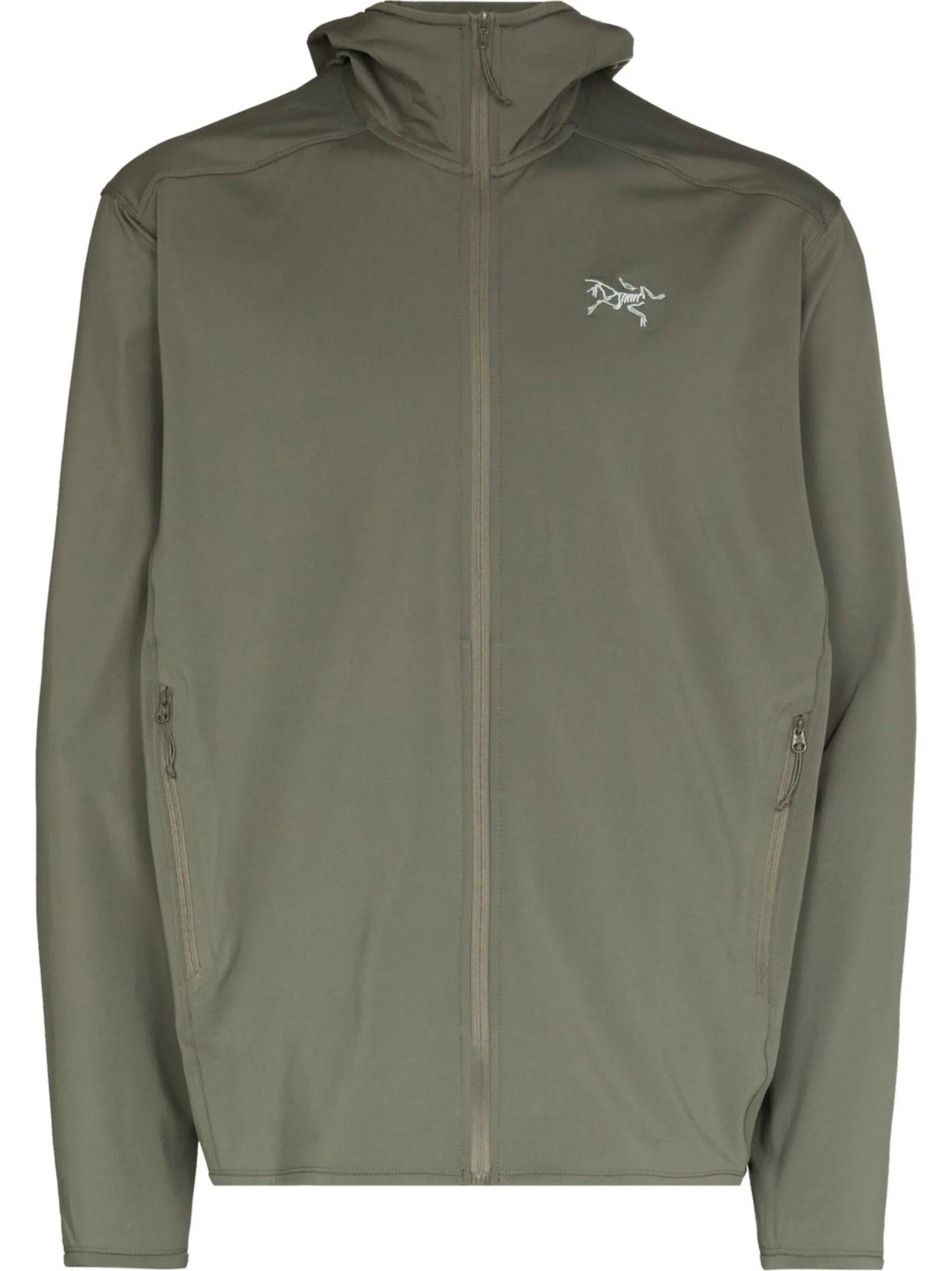 Kyanite logo-embroidered zipped hoodie
