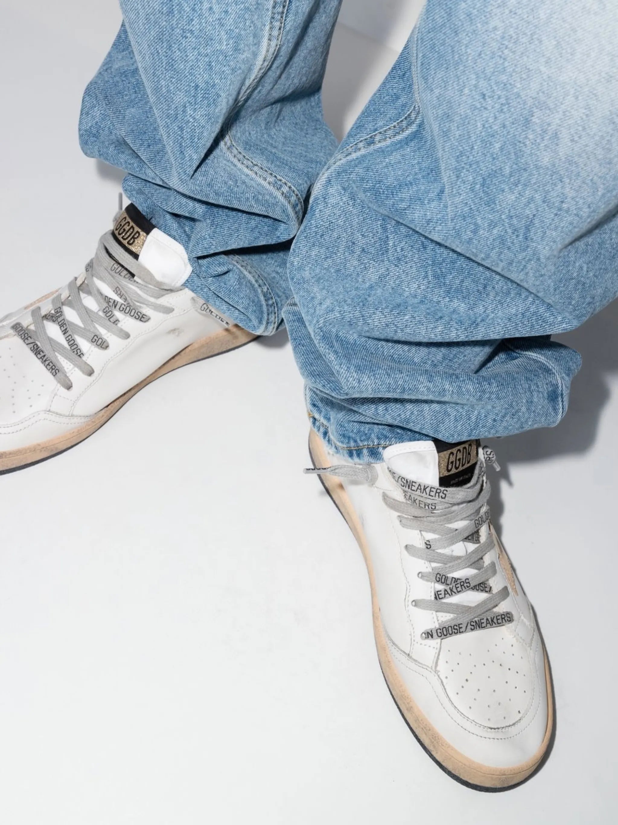 Ball Star trainers with gold star and heel tab