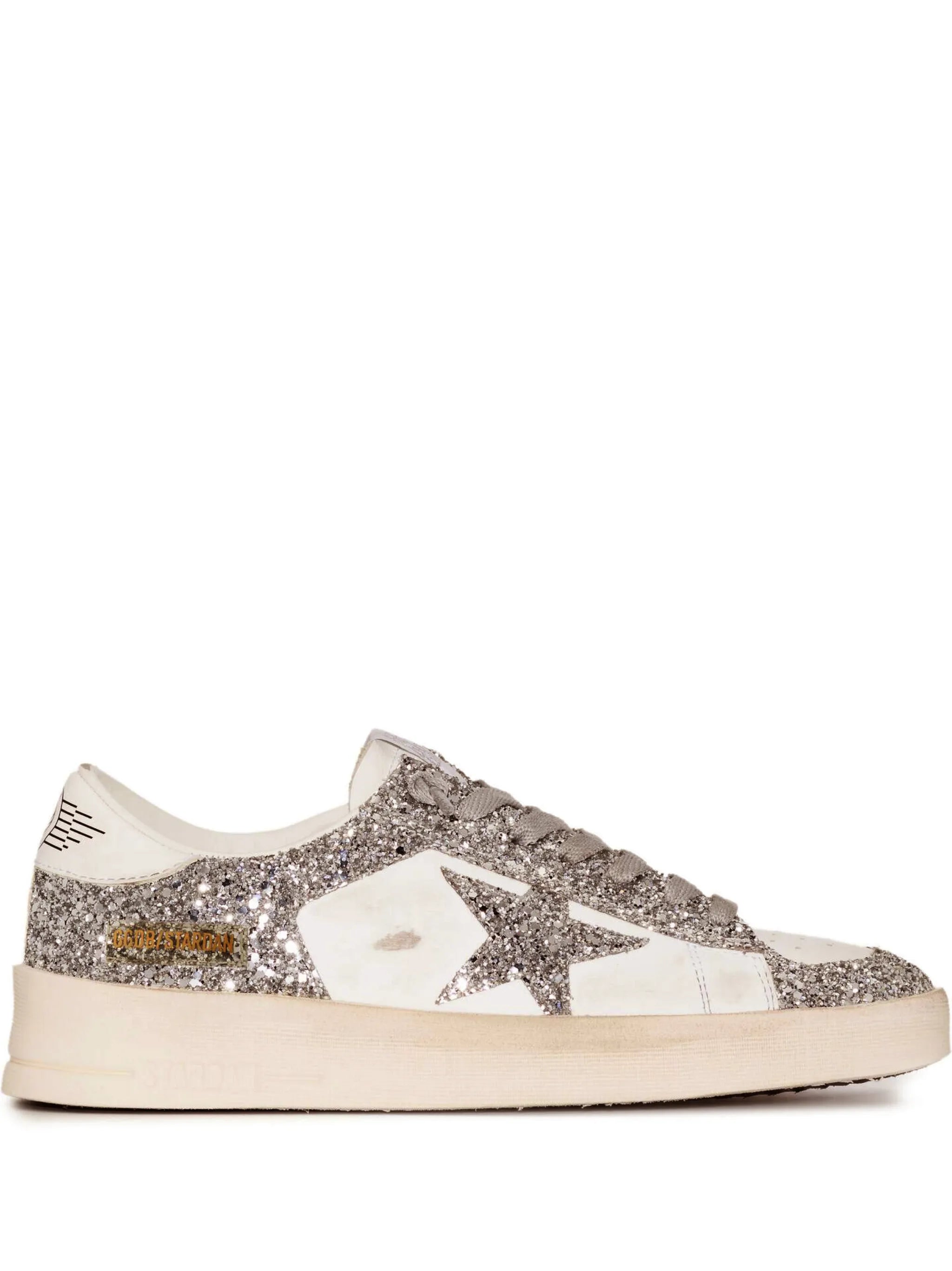 Stardan trainers in white leather and glitter