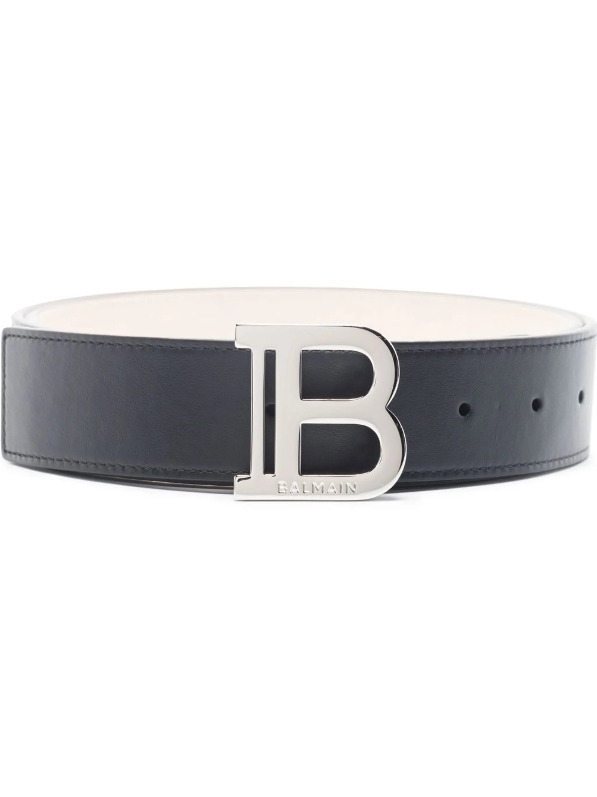 logo-plaque buckled belt