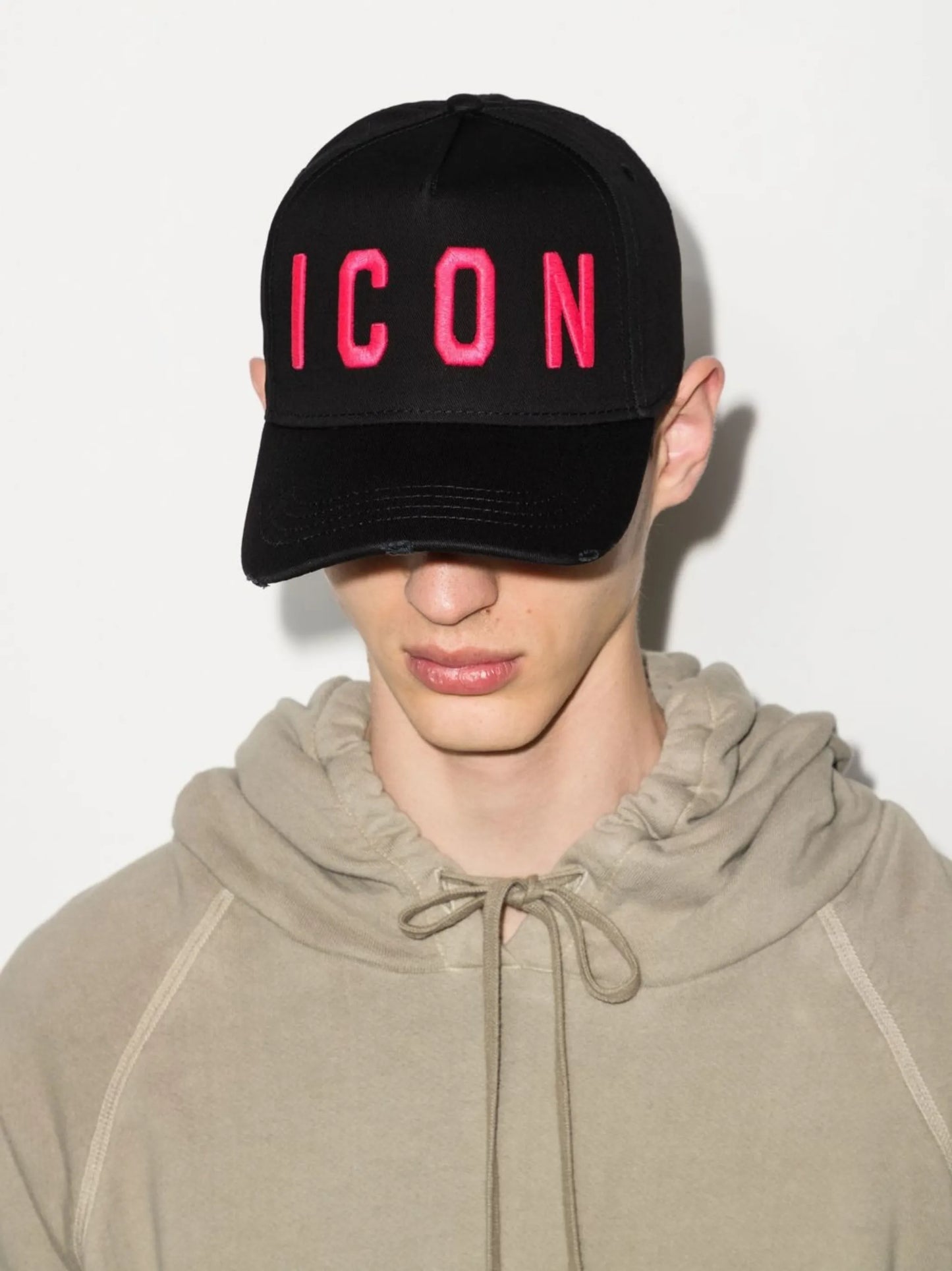 Icon-embroidered baseball cap