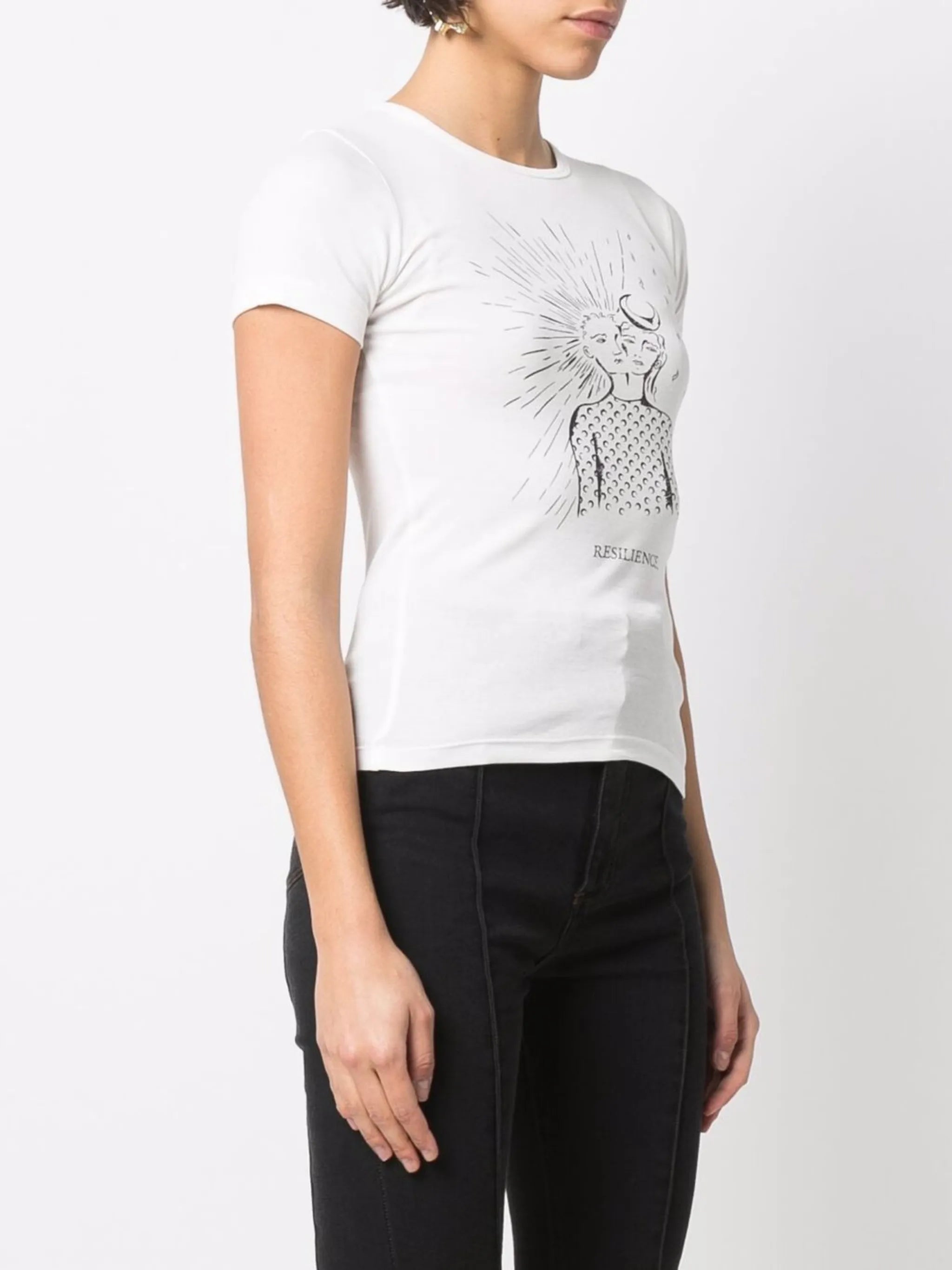 Courage tarot card-print T-shirt