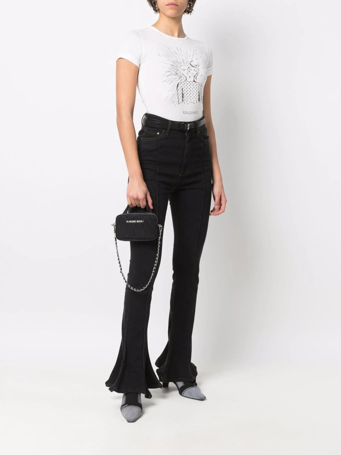 Courage tarot card-print T-shirt