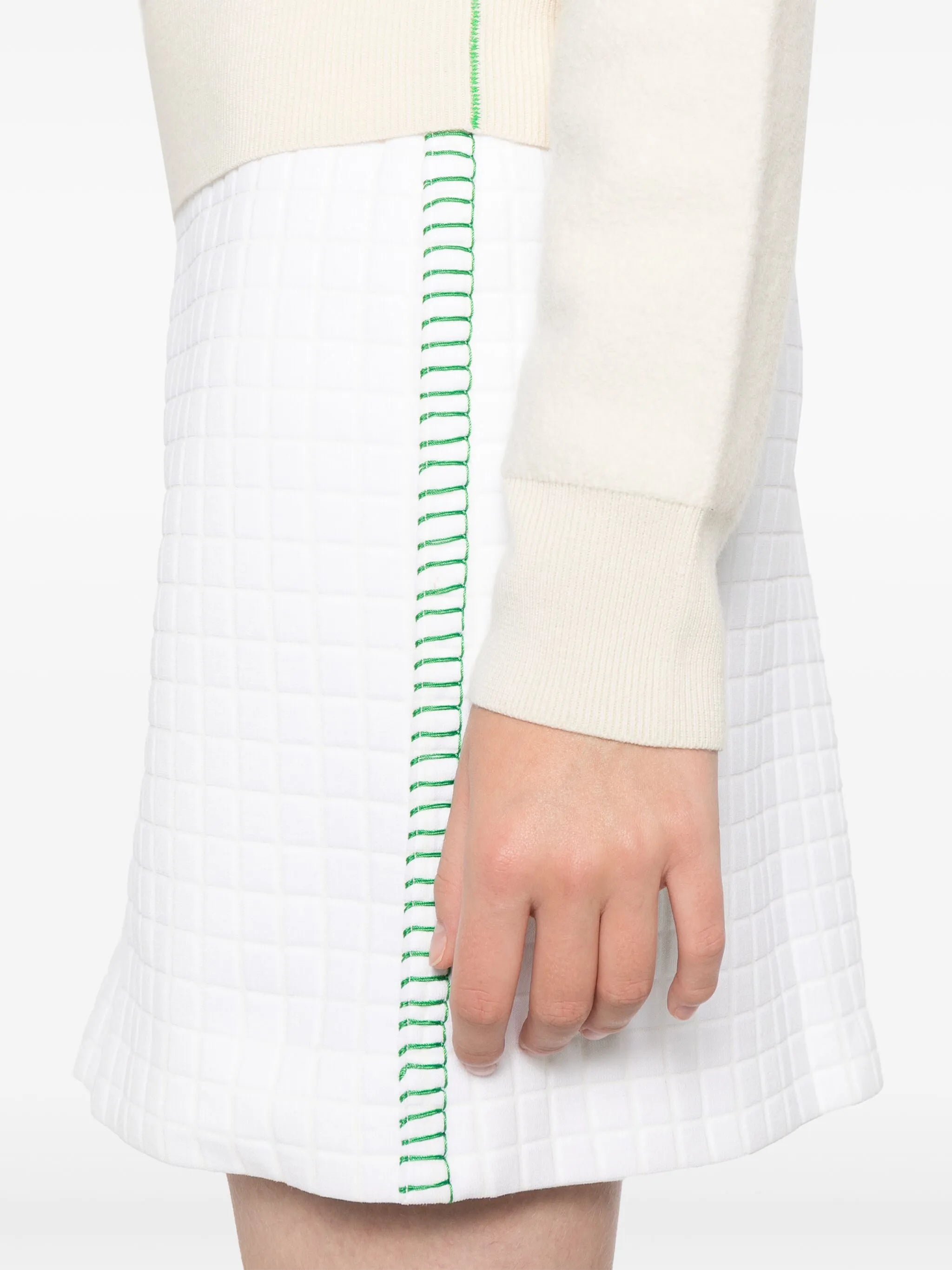 grid-pattern mini skirt