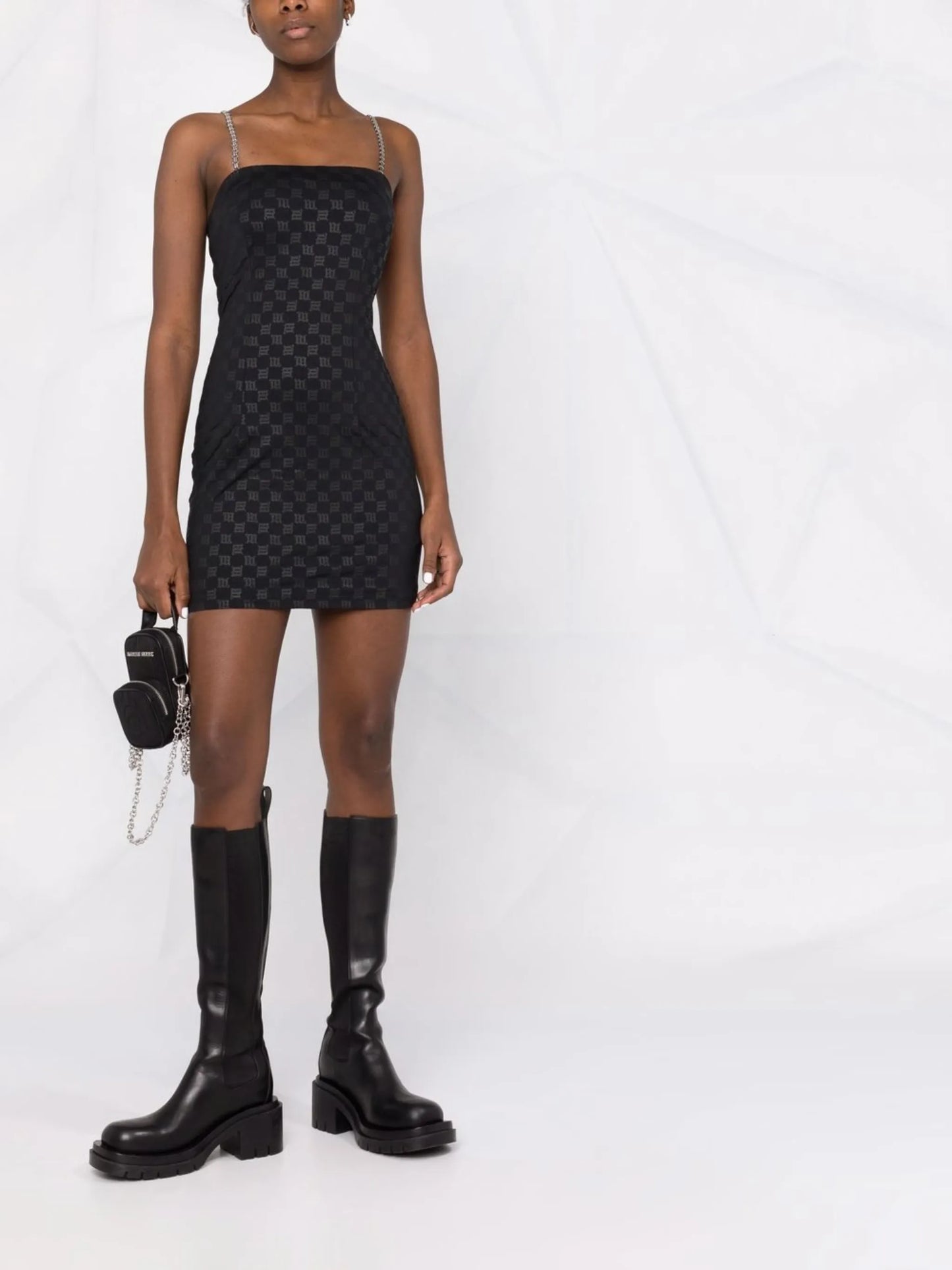 monogram-print minidress