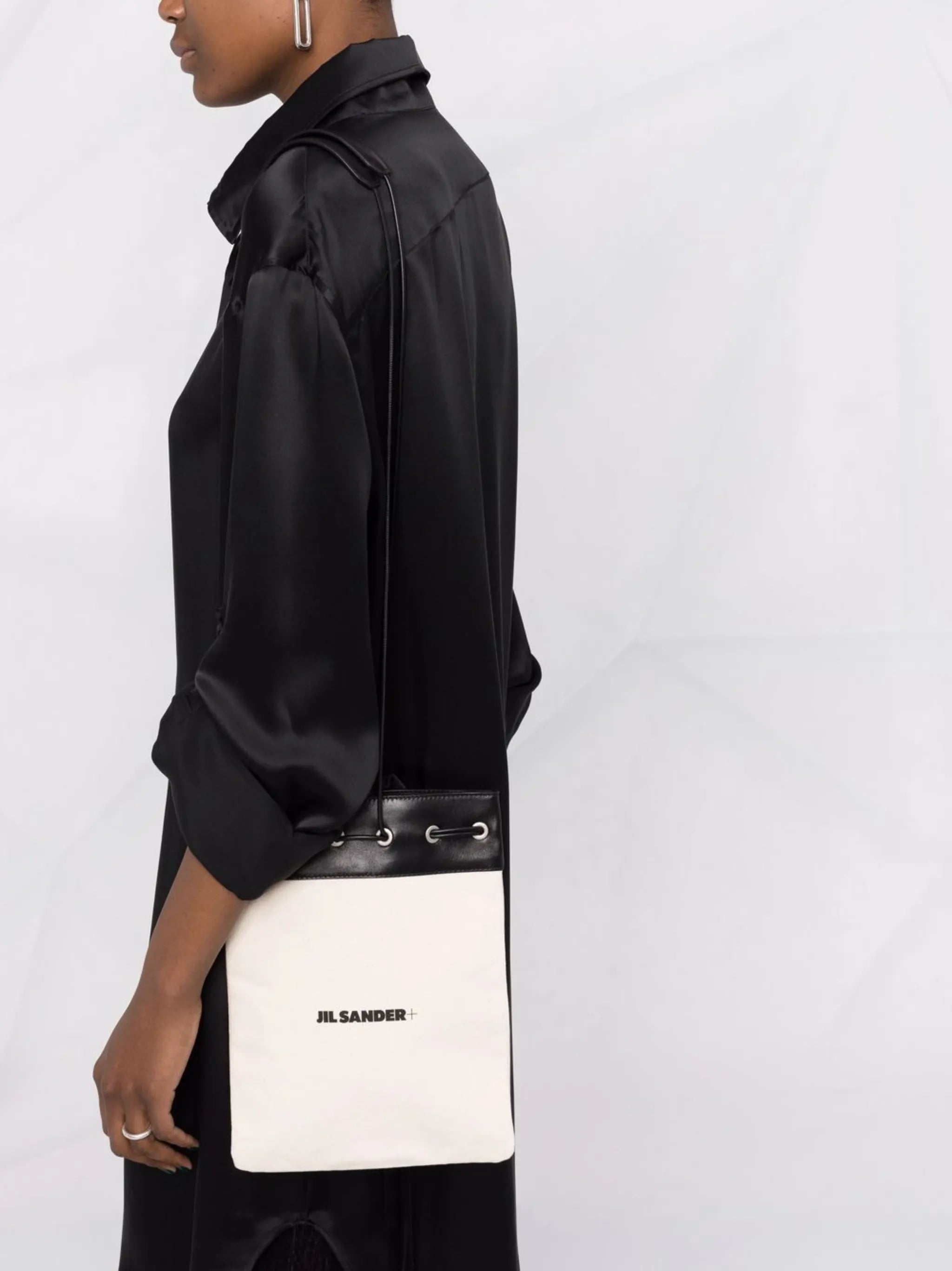 logo drawstring shoulder bag