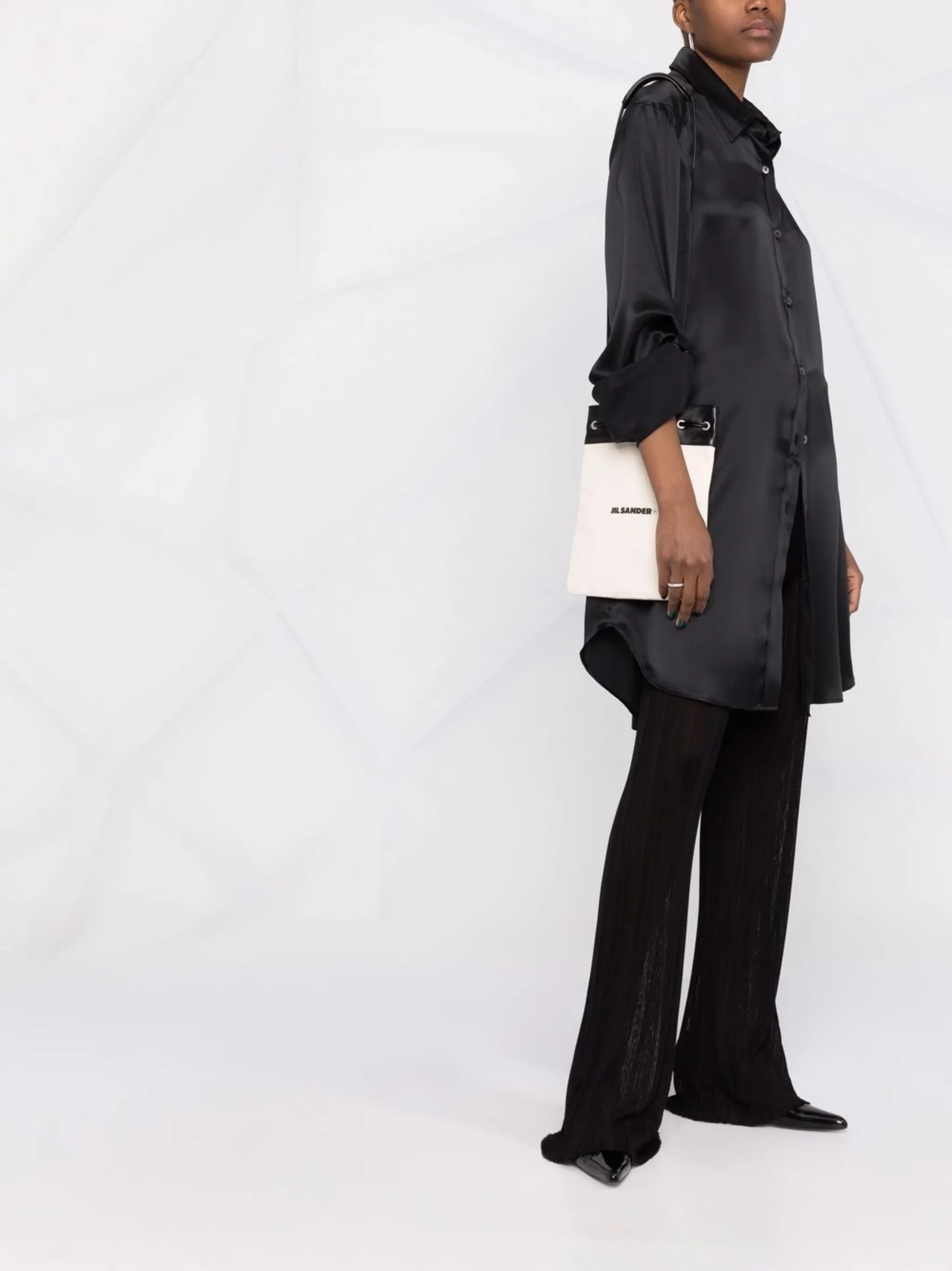 logo drawstring shoulder bag