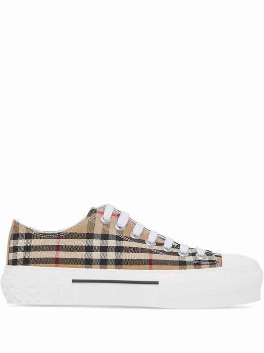 check cotton sneakers