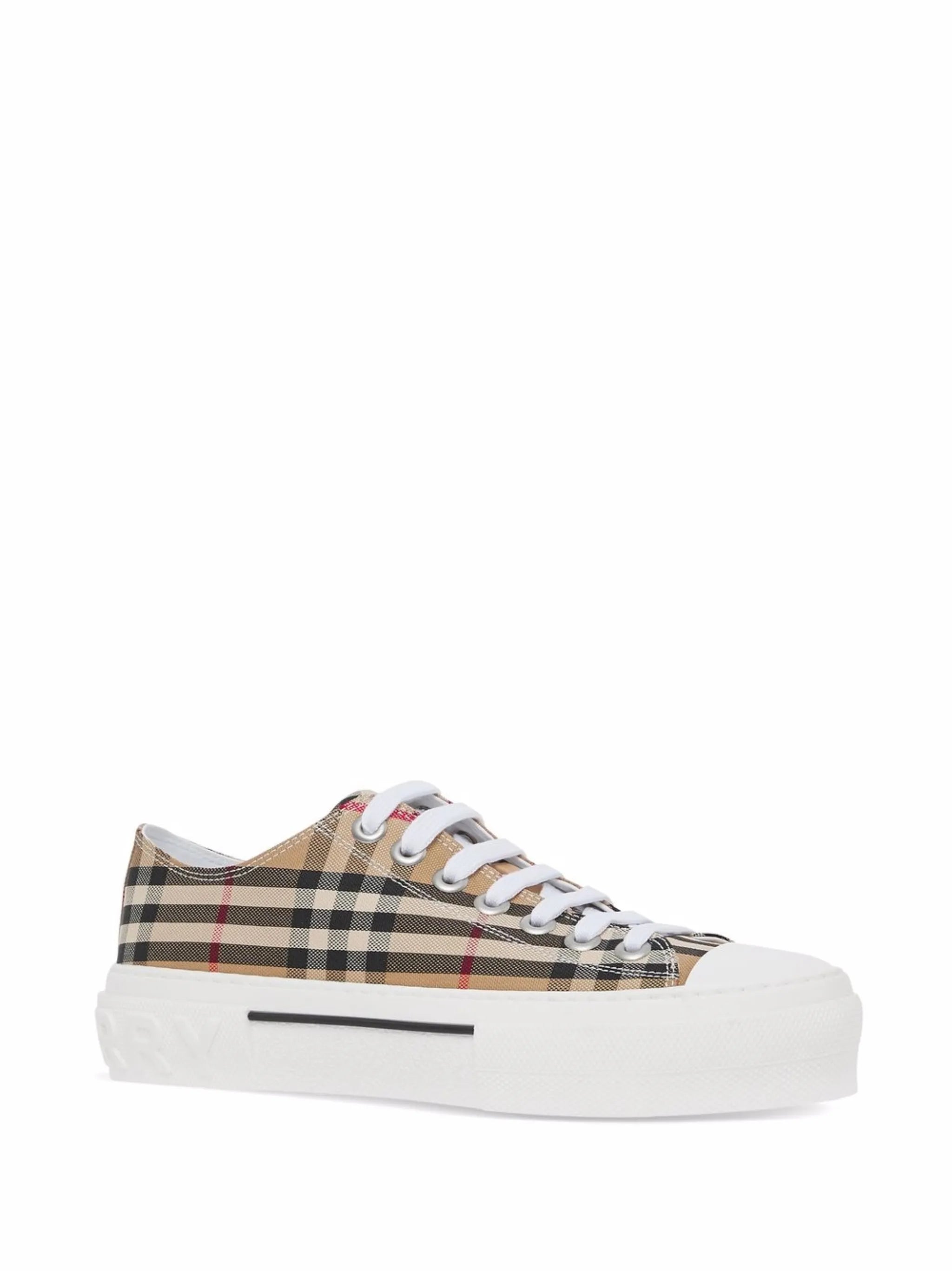 check cotton sneakers
