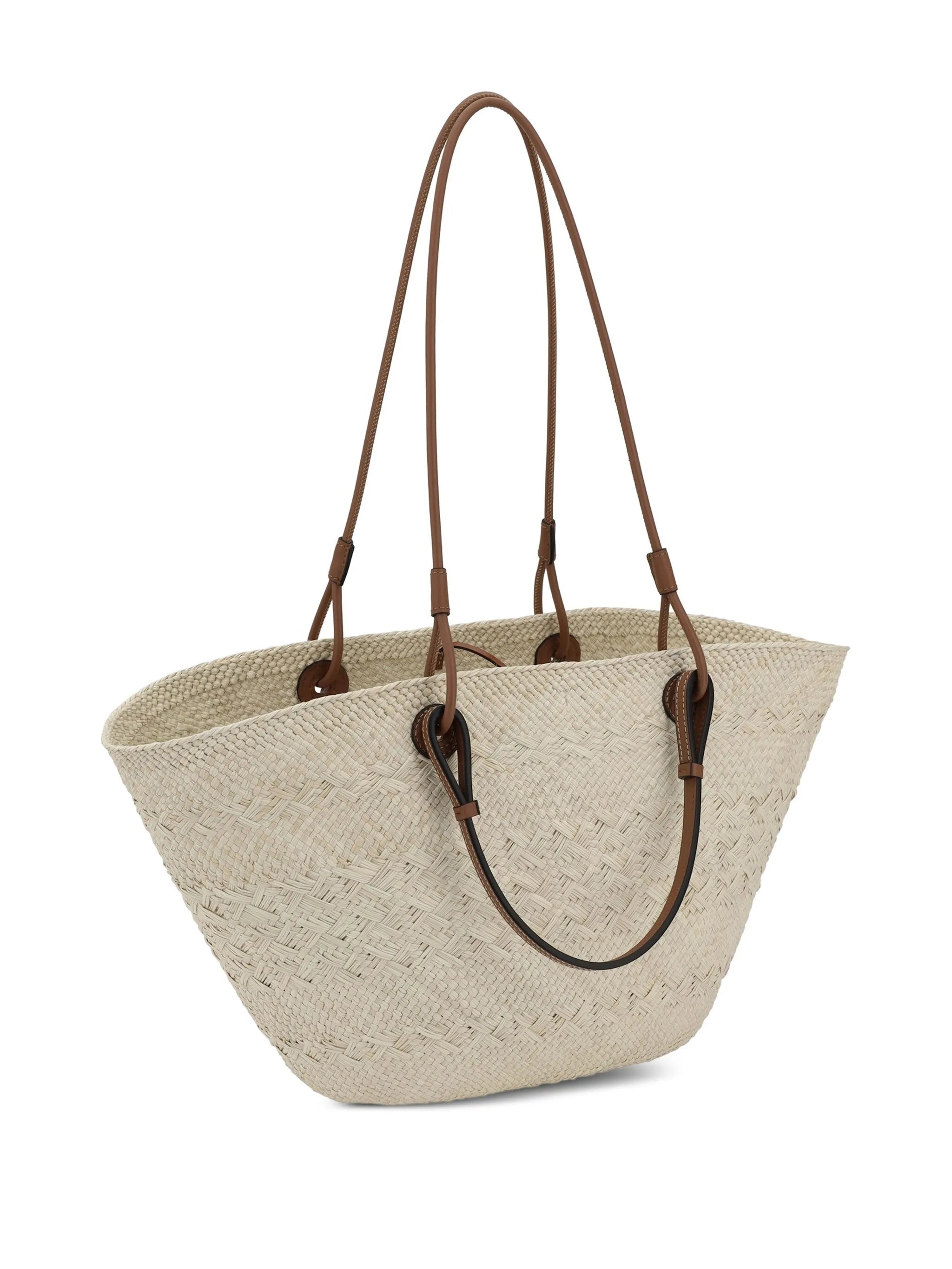 Anagram straw basket tote bag