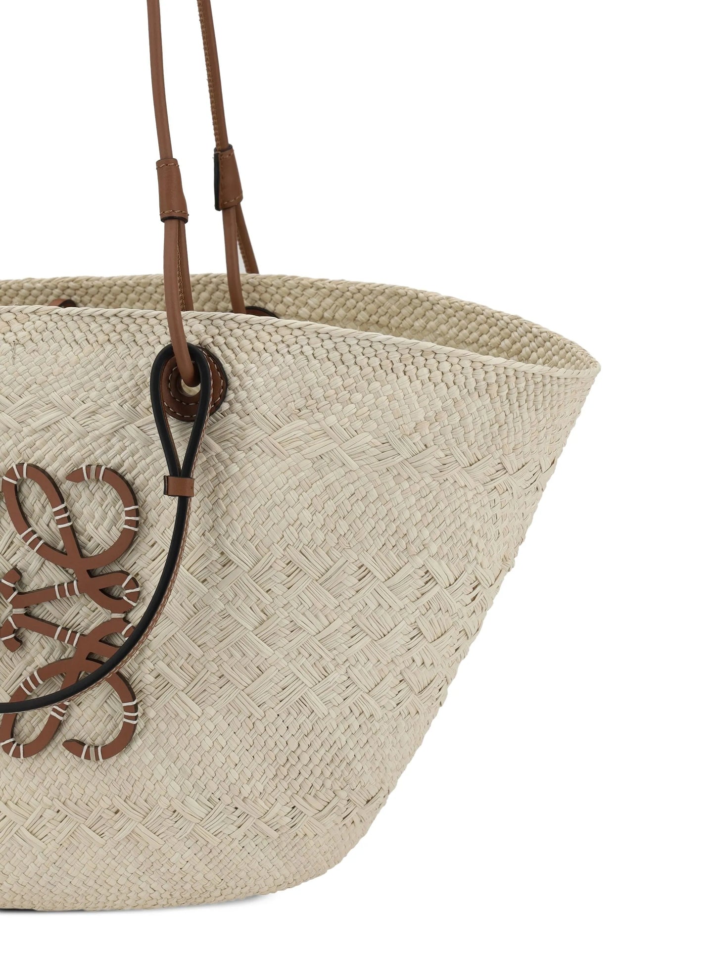 Anagram straw basket tote bag