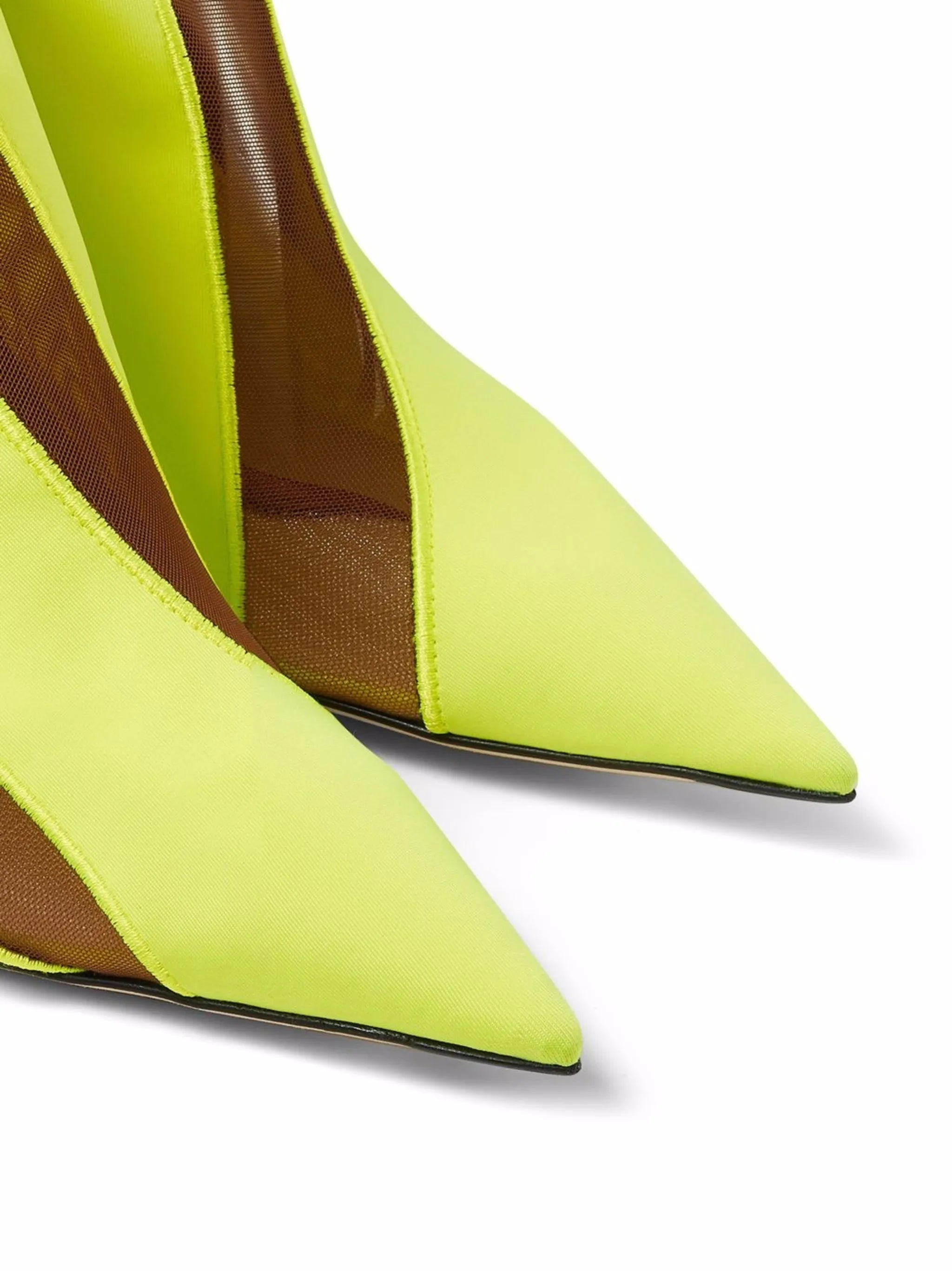 x Mugler mesh-stripe mid-calf boots