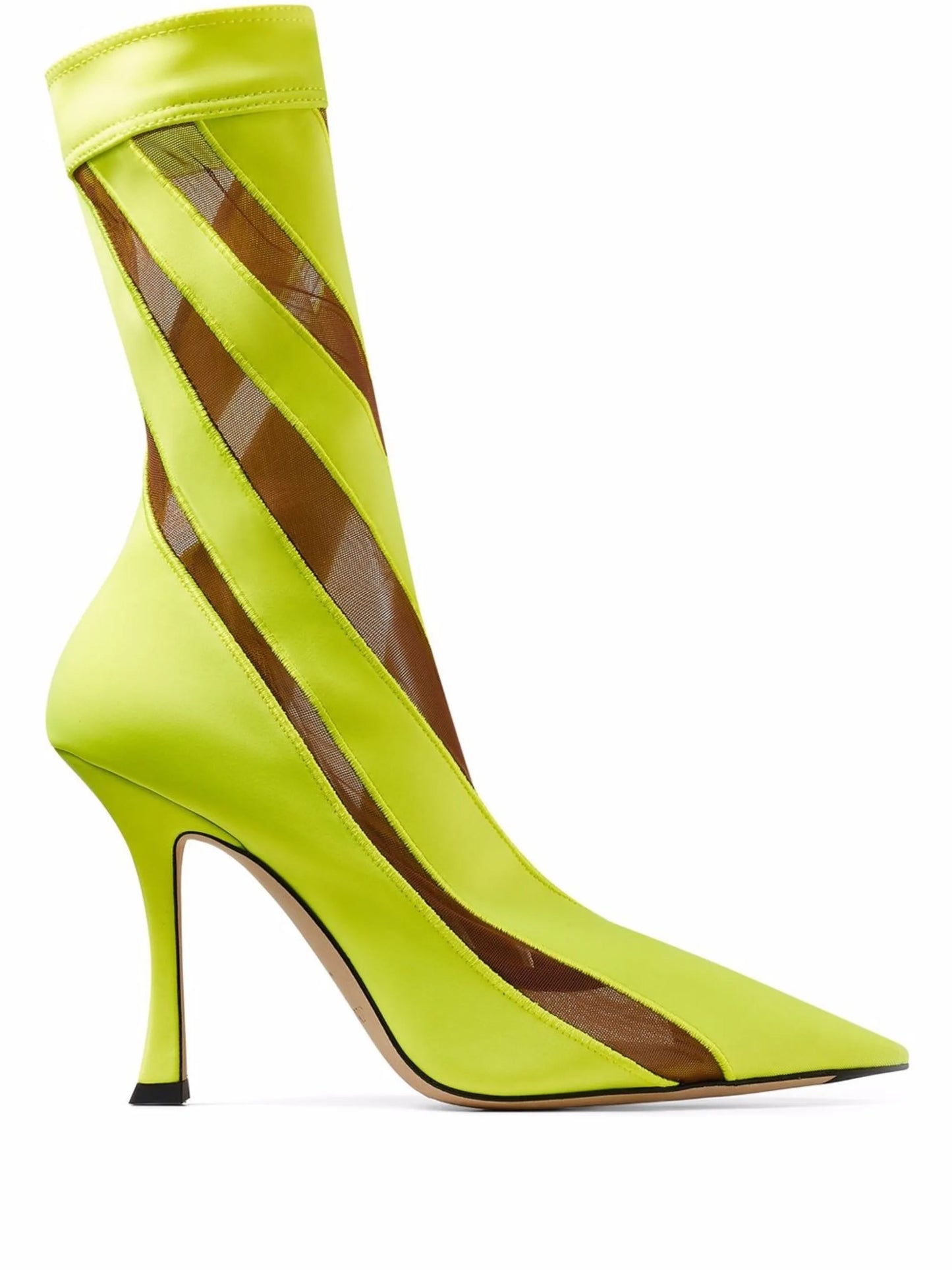 x Mugler mesh-stripe mid-calf boots