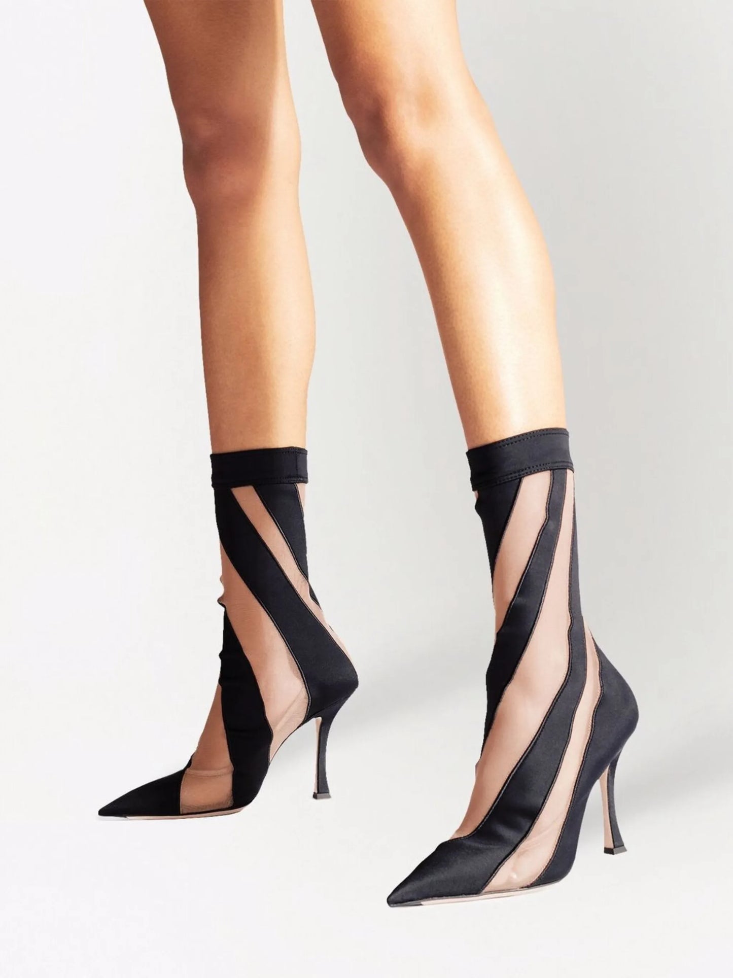 x Mugler mesh panelled ankle boots