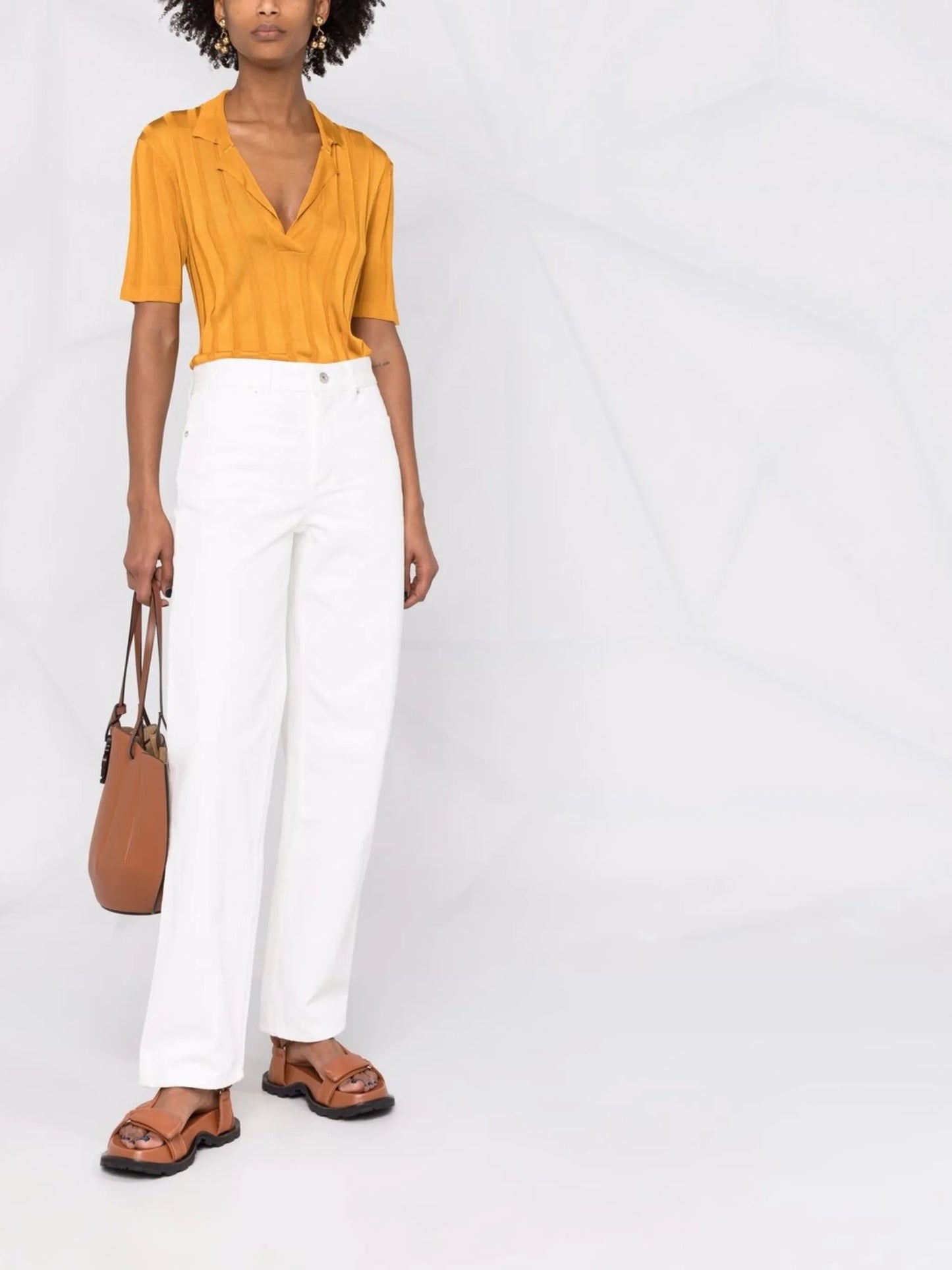 + straight-leg trousers