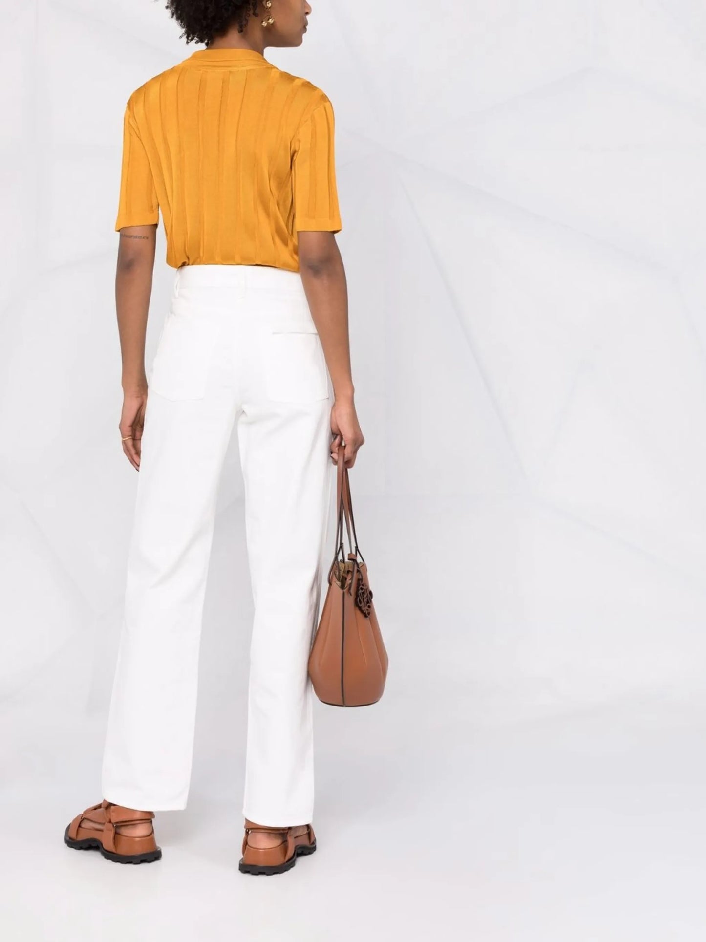 + straight-leg trousers