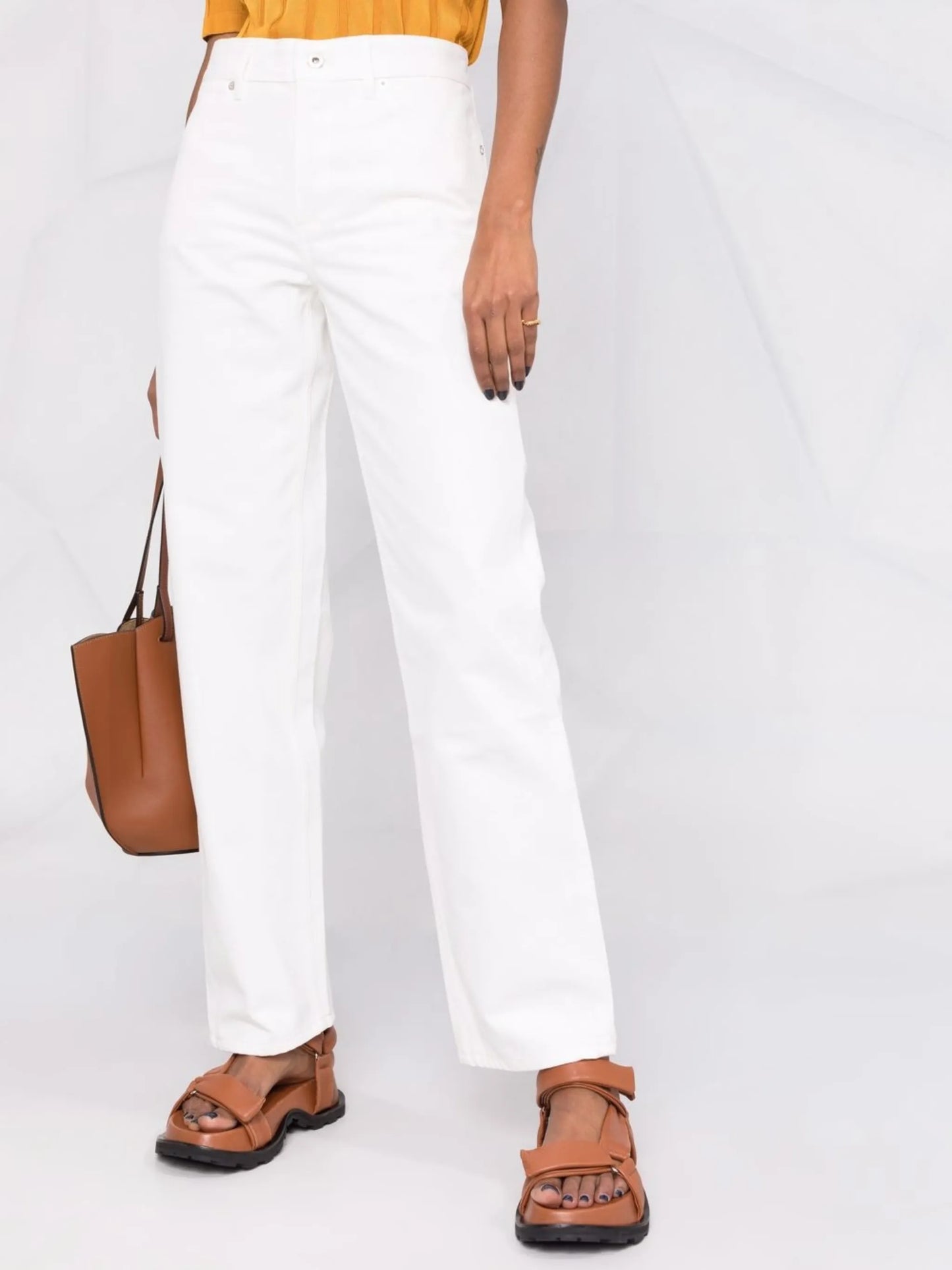 + straight-leg trousers