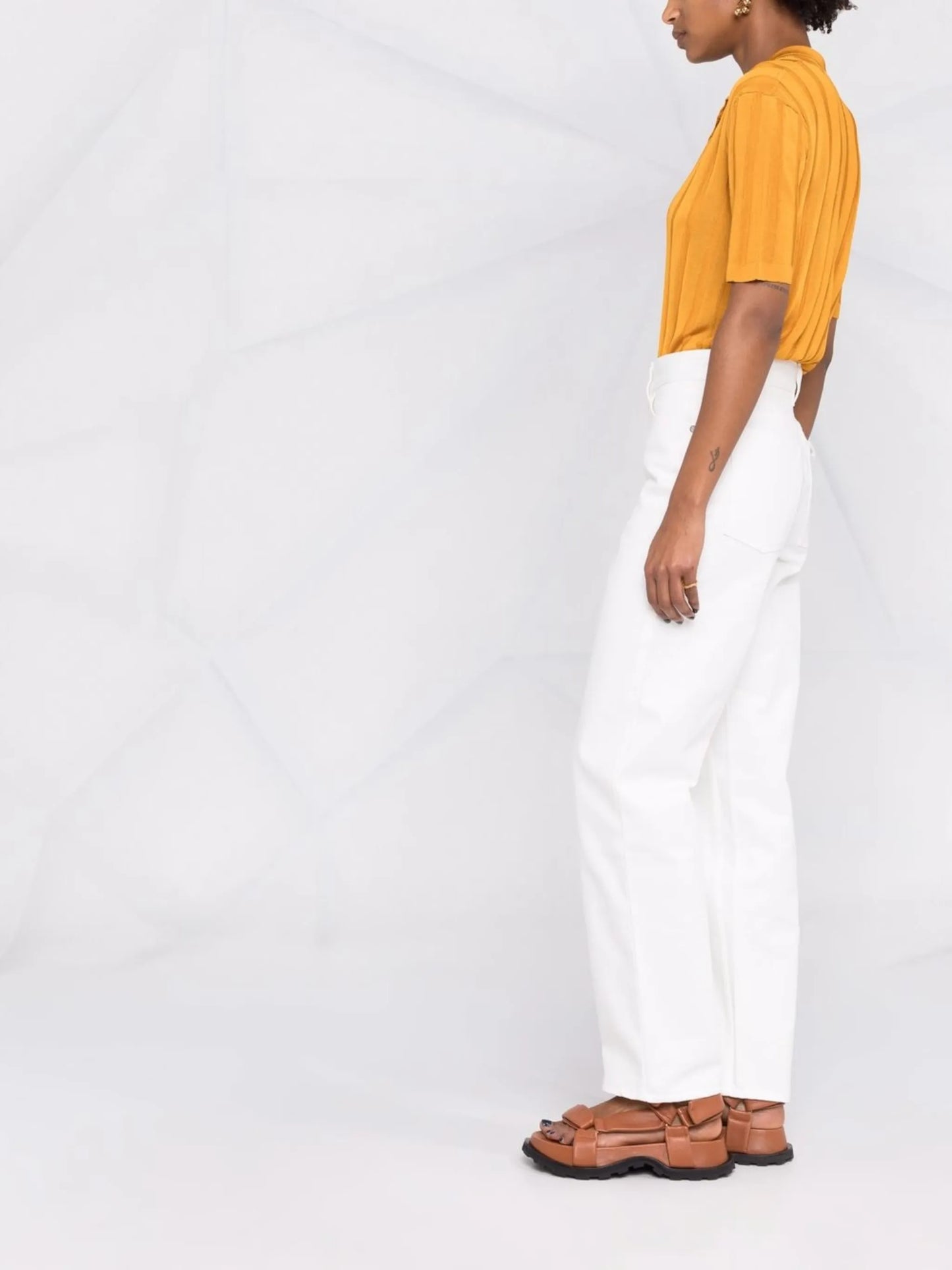 + straight-leg trousers