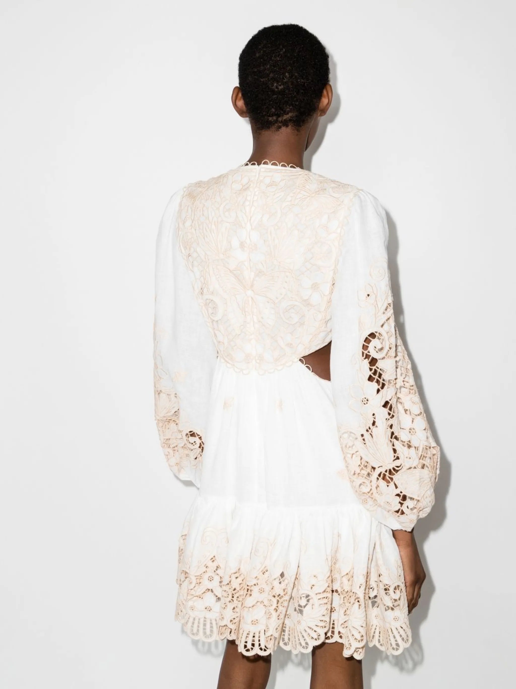 floral-print cut-out minidress