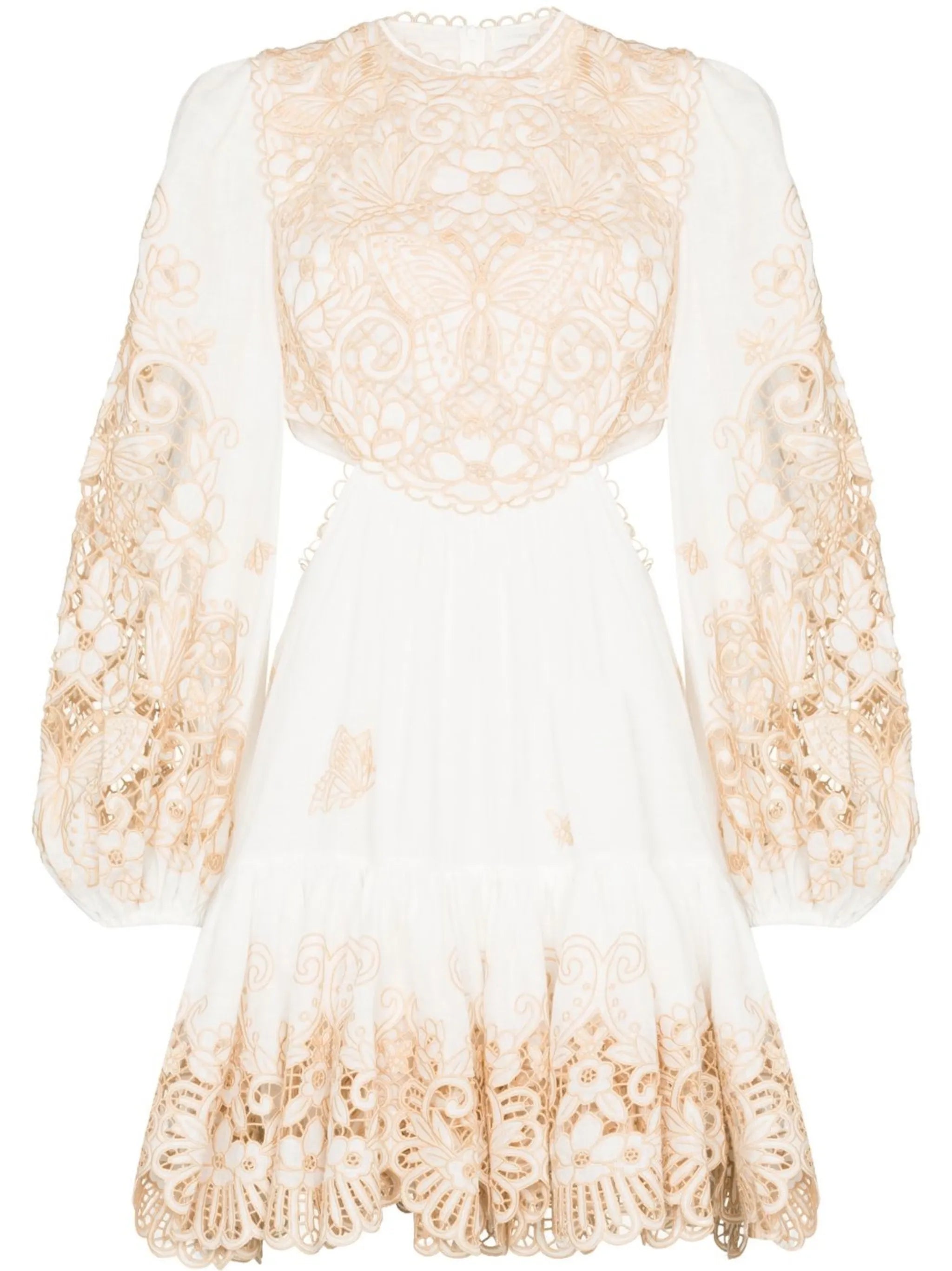 floral-print cut-out minidress
