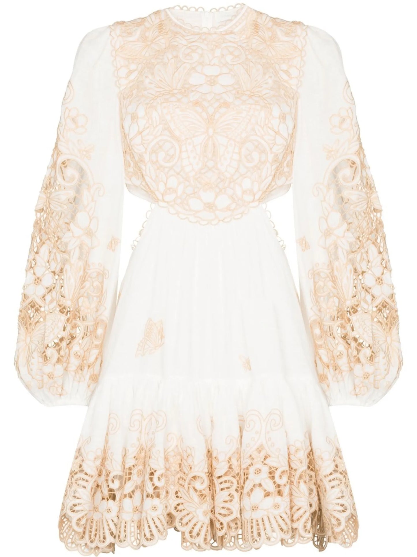 floral-print cut-out minidress