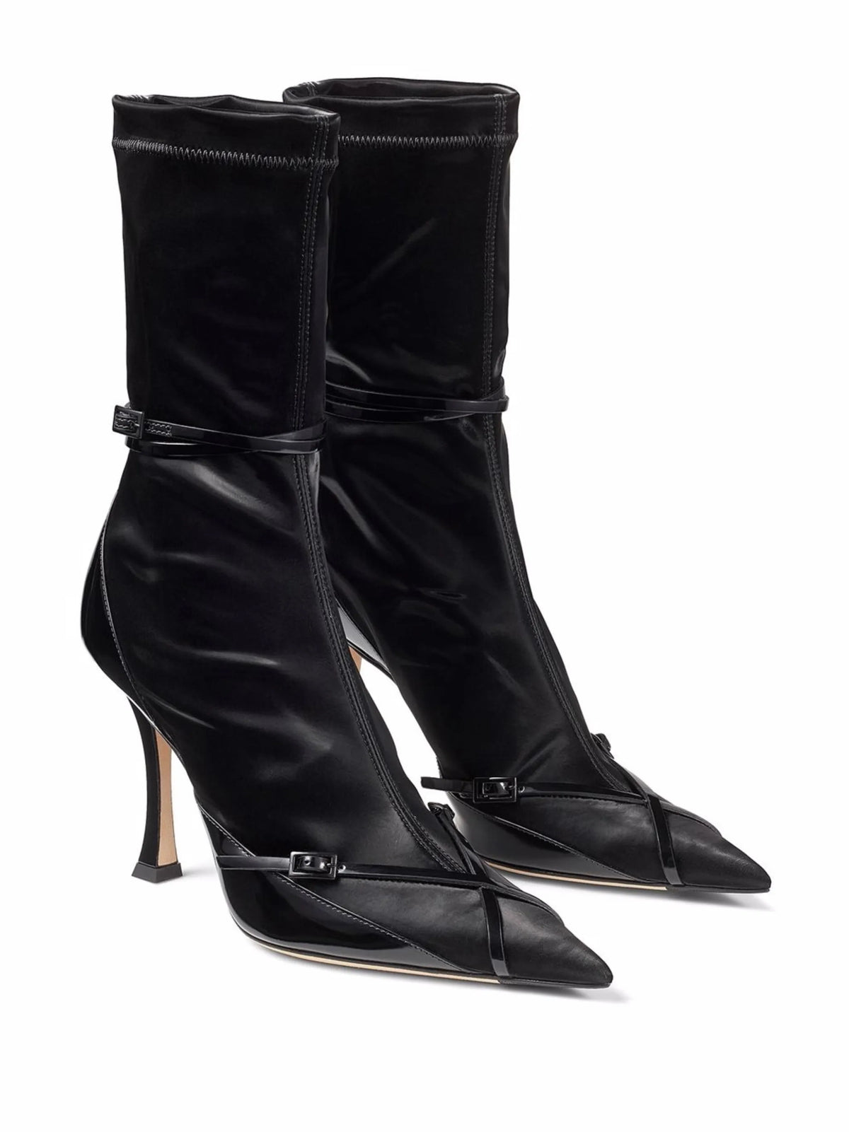 x Mugler buckle-strap mid-calf boots
