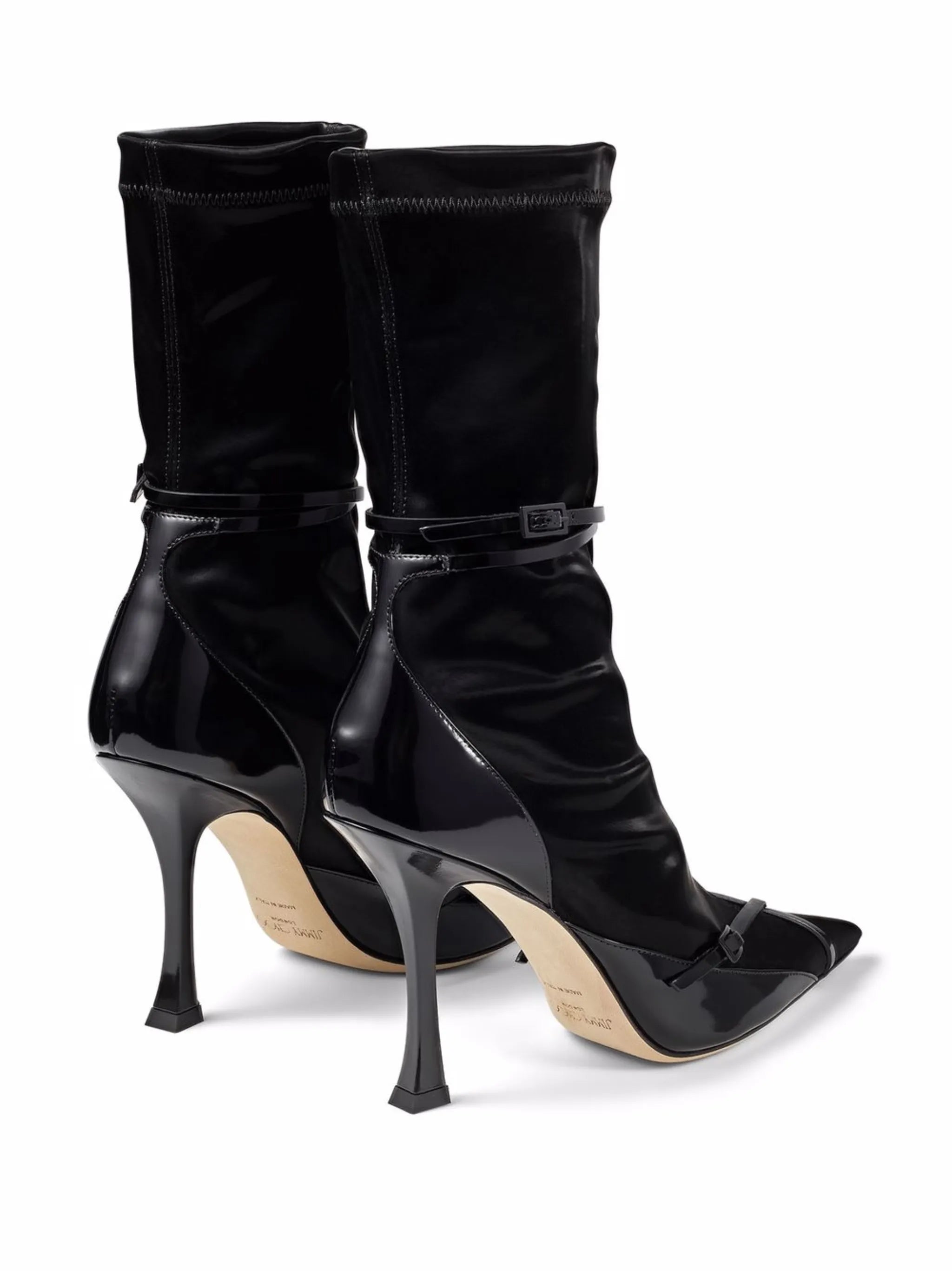 x Mugler buckle-strap mid-calf boots
