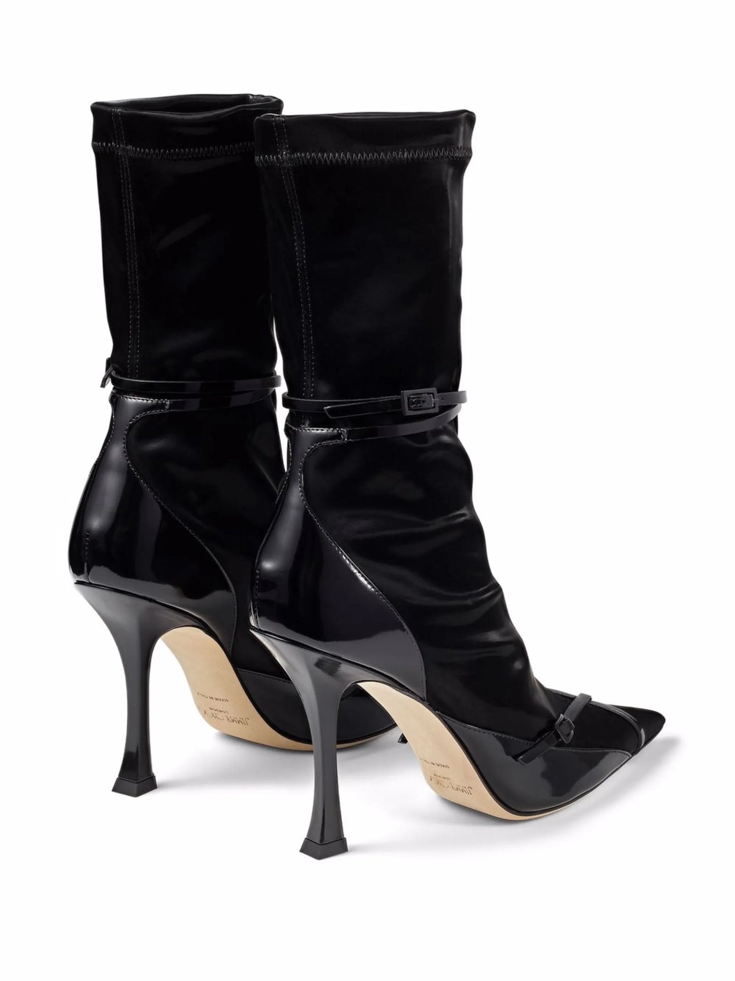 x Mugler buckle-strap mid-calf boots
