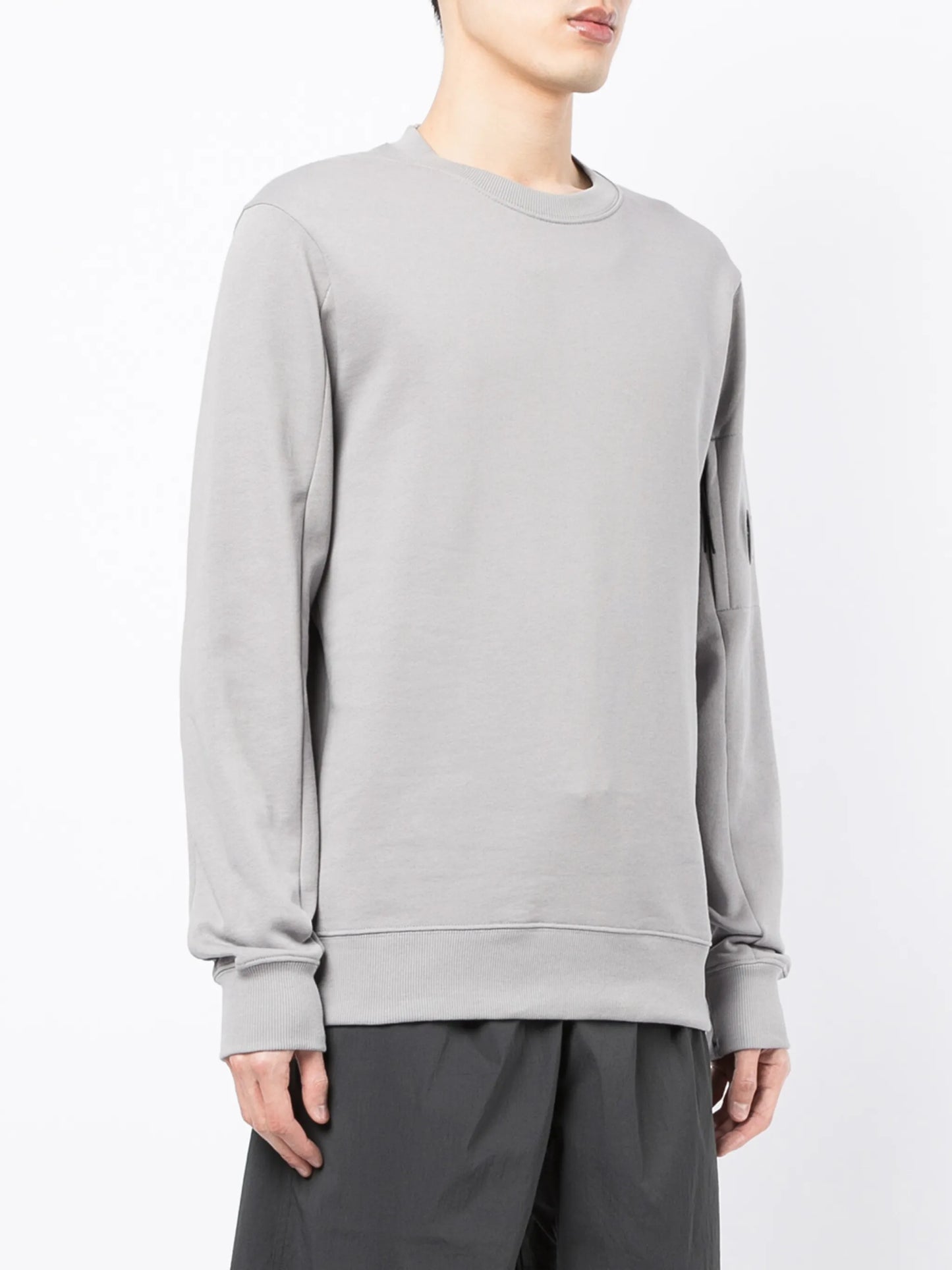 Lens-embellished rib-trimmed sweatshirt