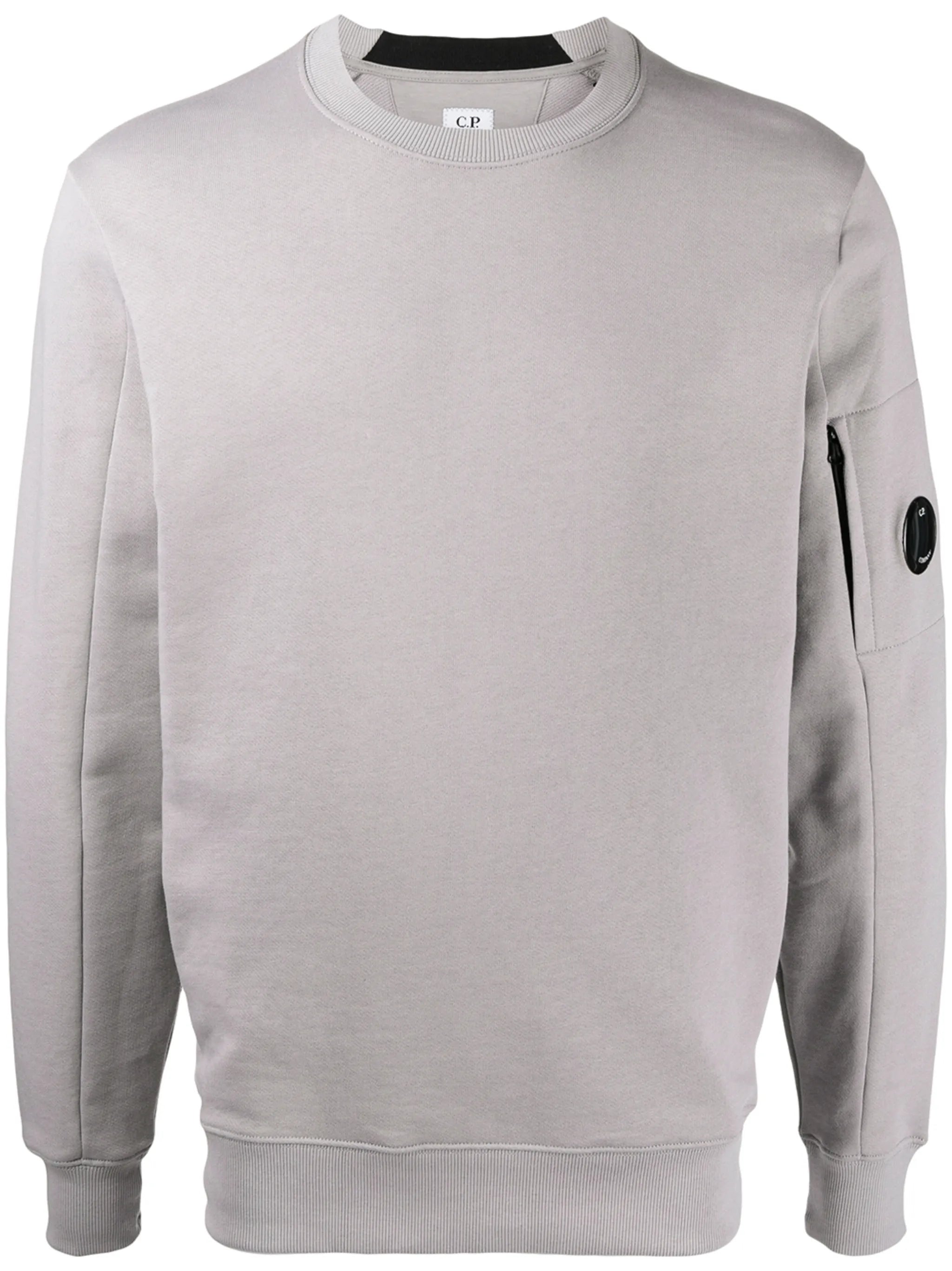 Lens-embellished rib-trimmed sweatshirt