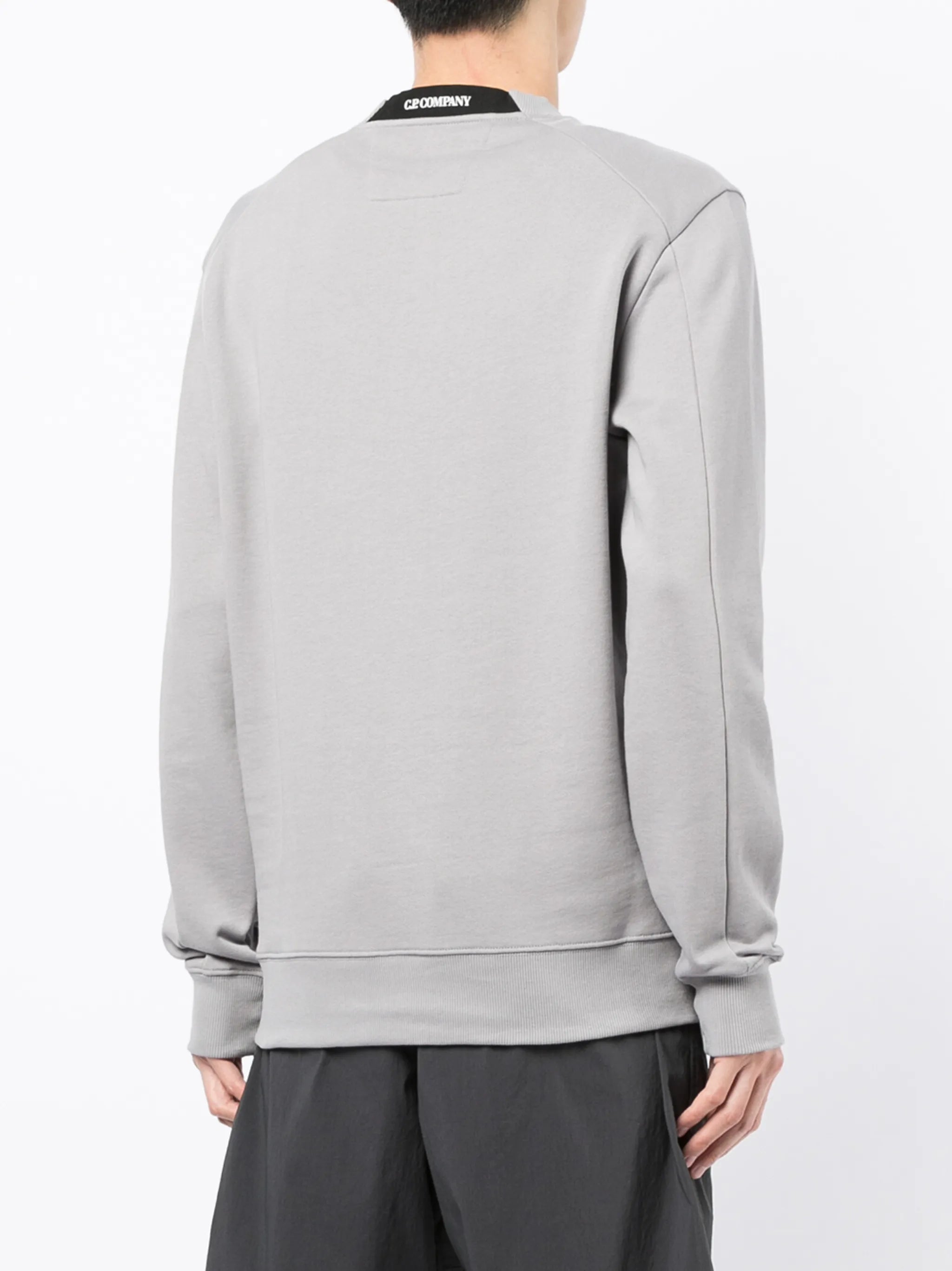 Lens-embellished rib-trimmed sweatshirt