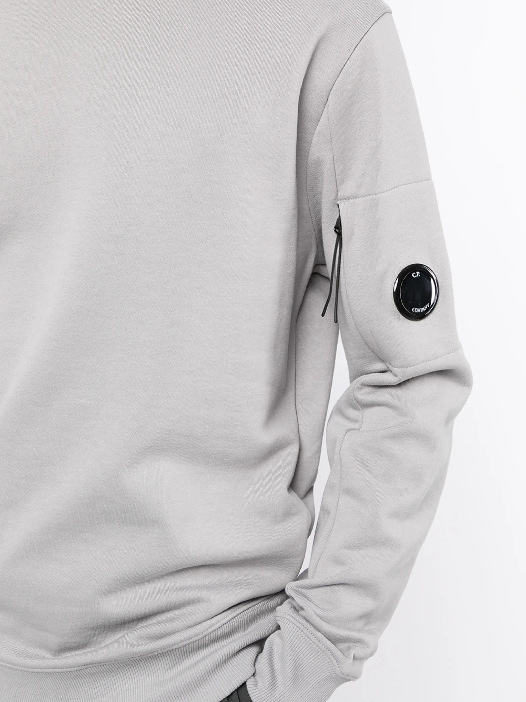 Lens-embellished rib-trimmed sweatshirt