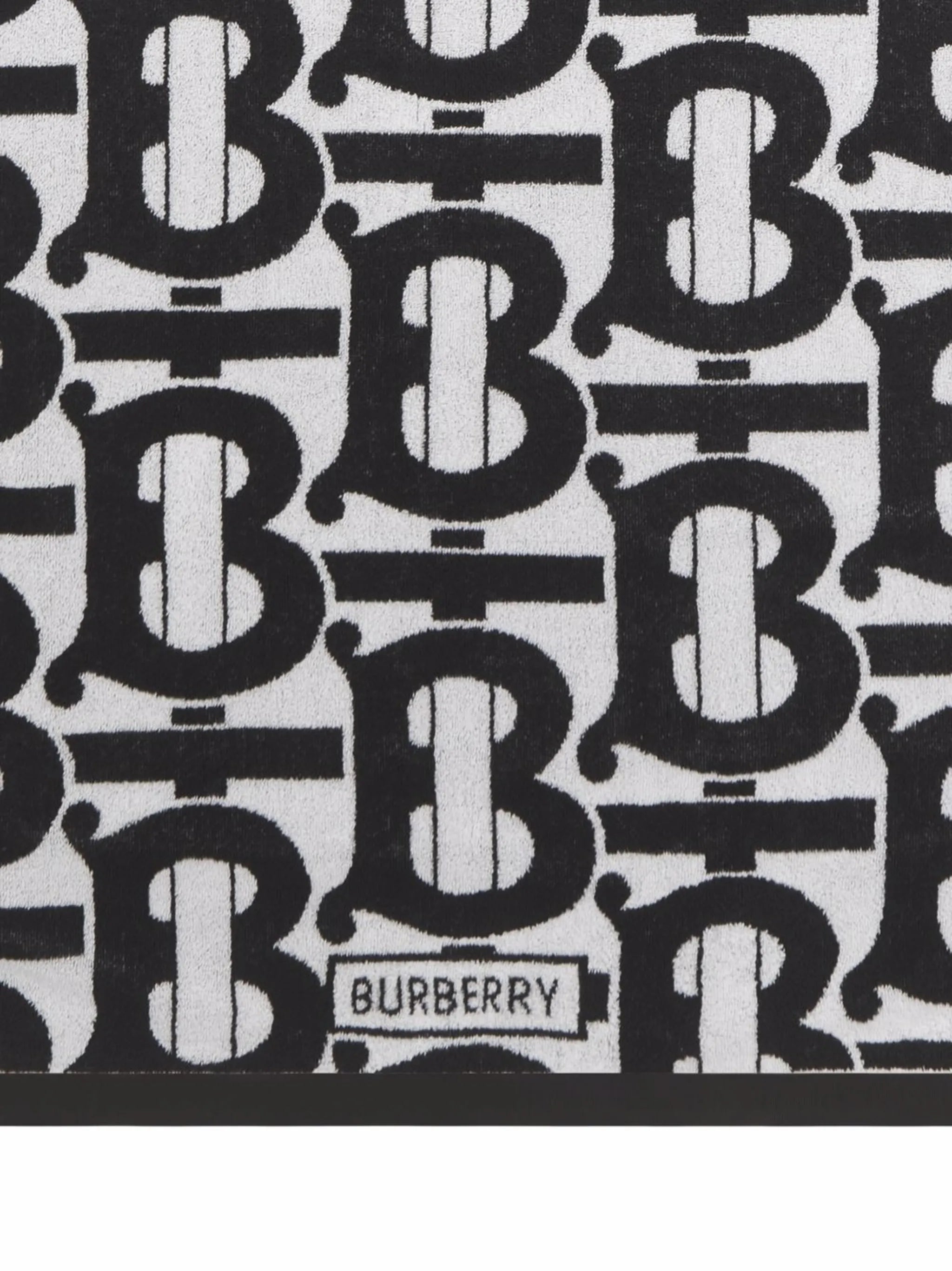 Monogram-pattern jacquard cotton bath towel