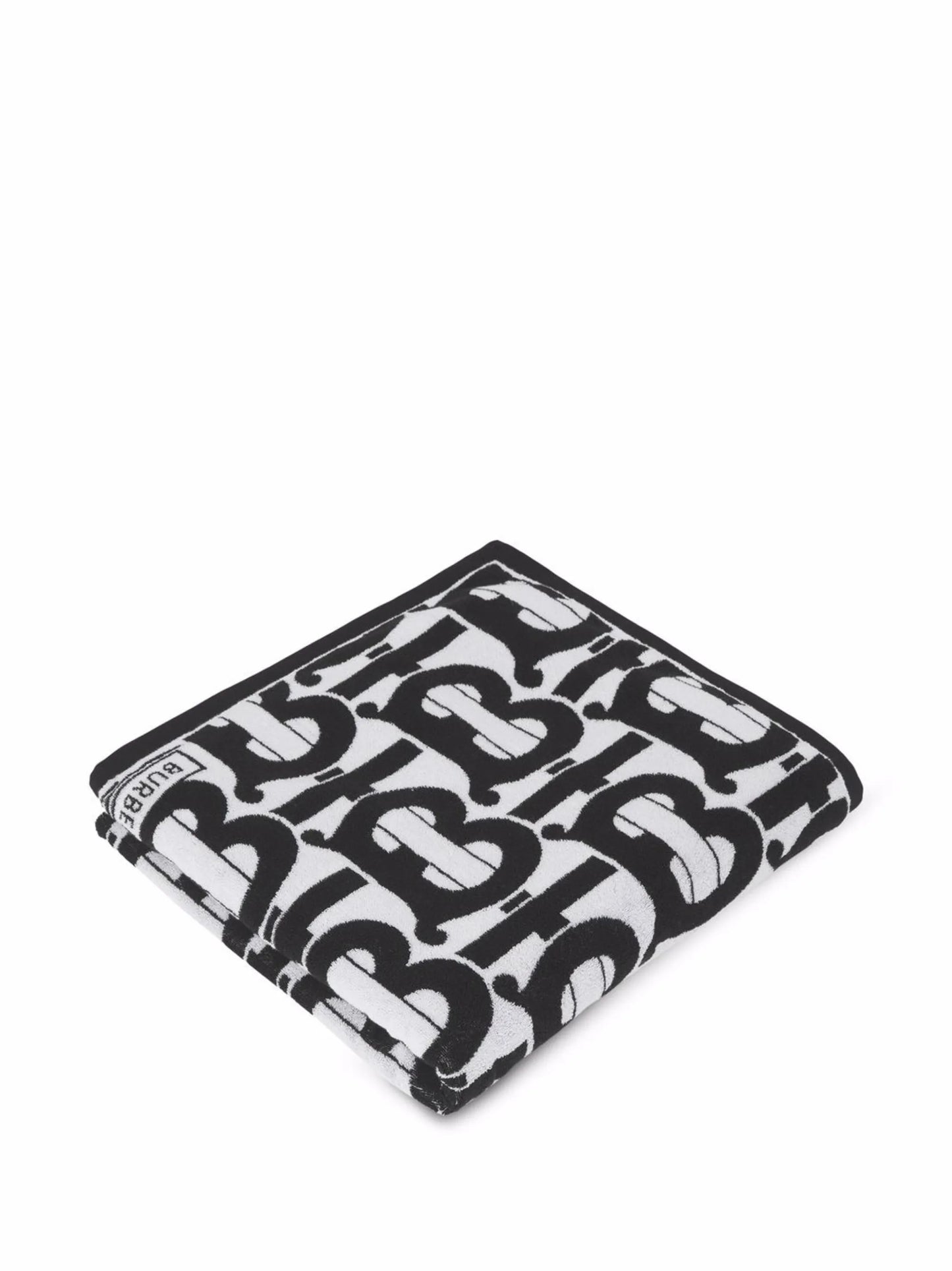 Monogram-pattern jacquard cotton bath towel