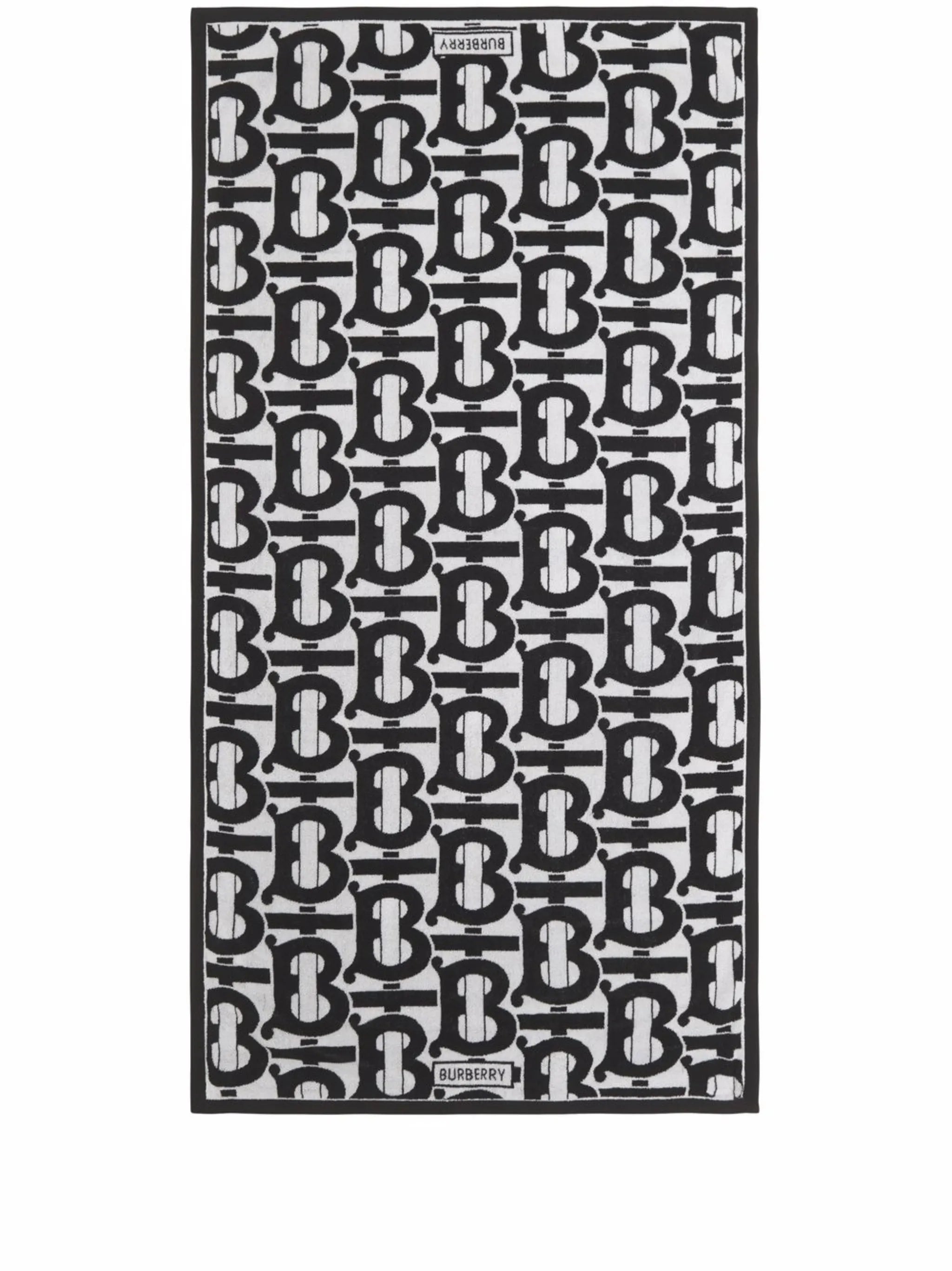Monogram-pattern jacquard cotton bath towel