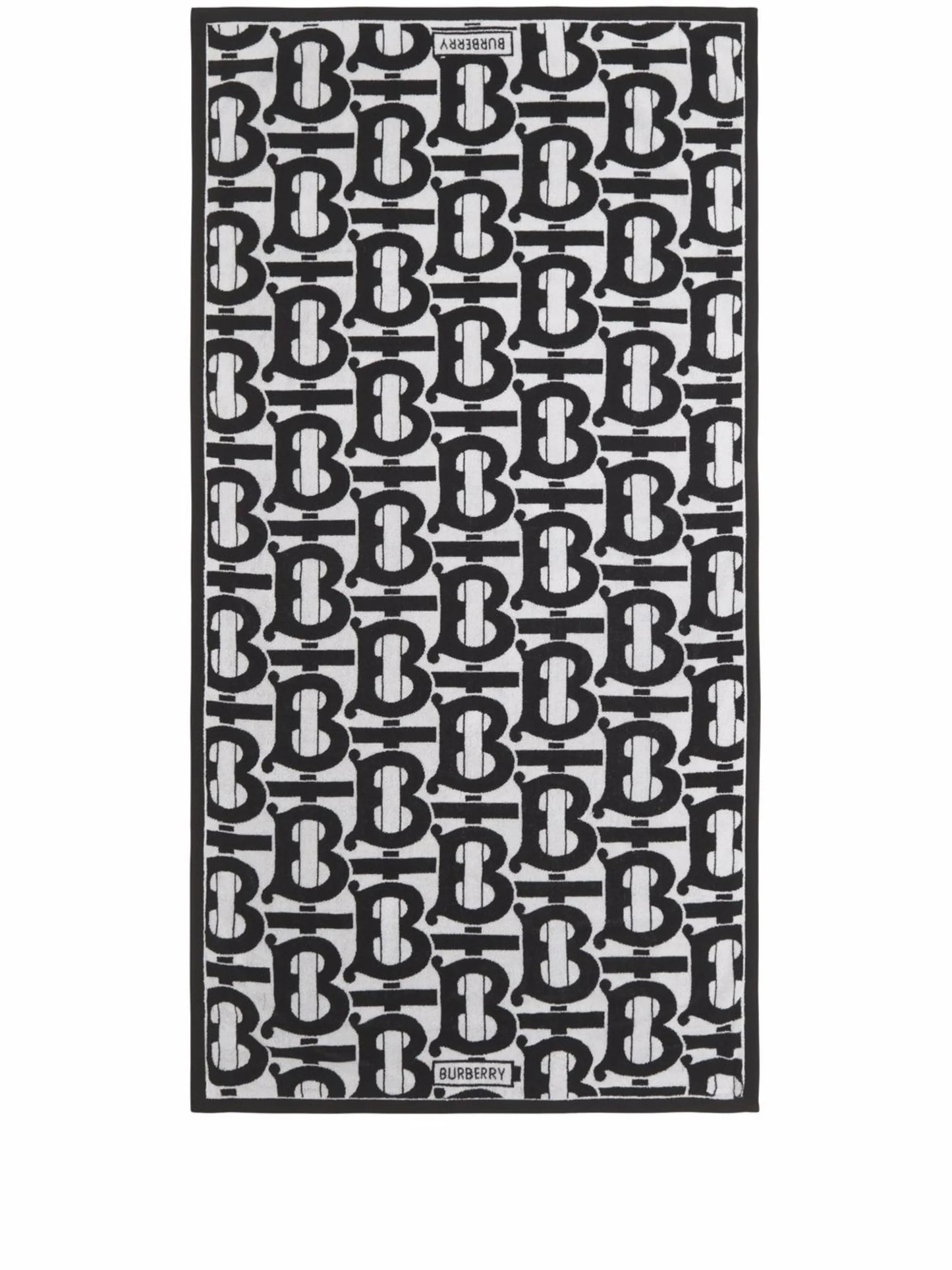 Monogram-pattern jacquard cotton bath towel