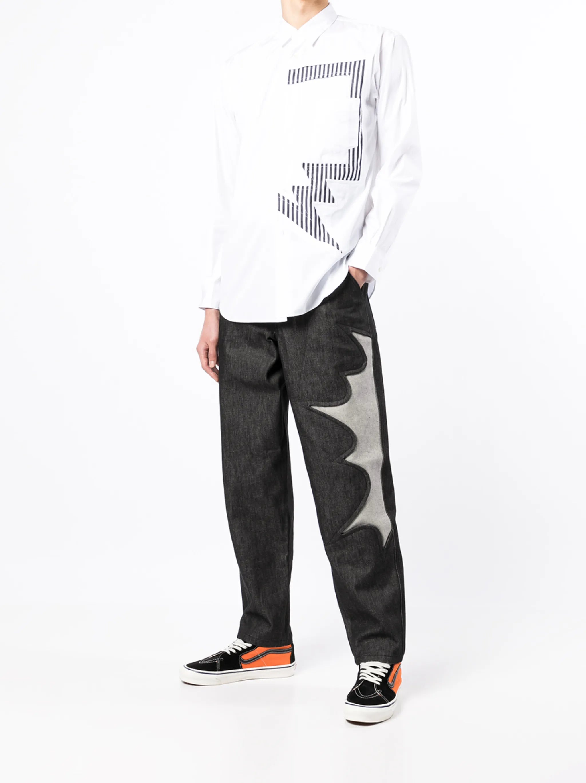 striped long-sleeved shirt