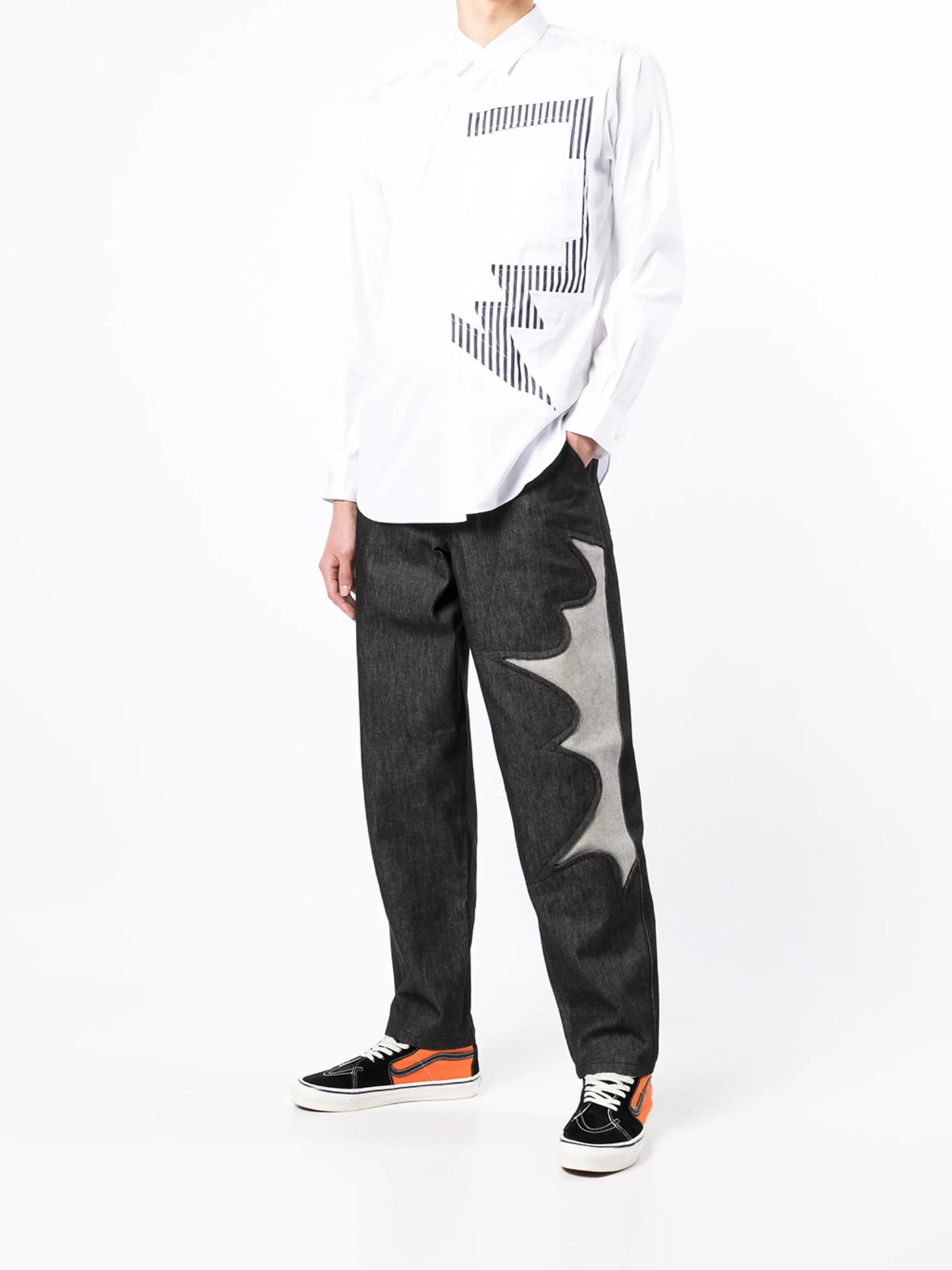 striped long-sleeved shirt
