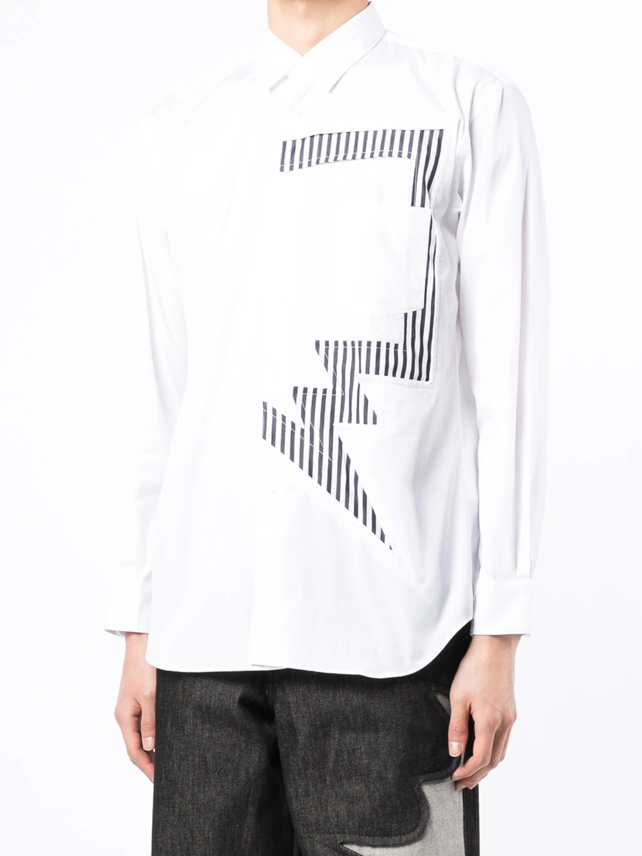 striped long-sleeved shirt