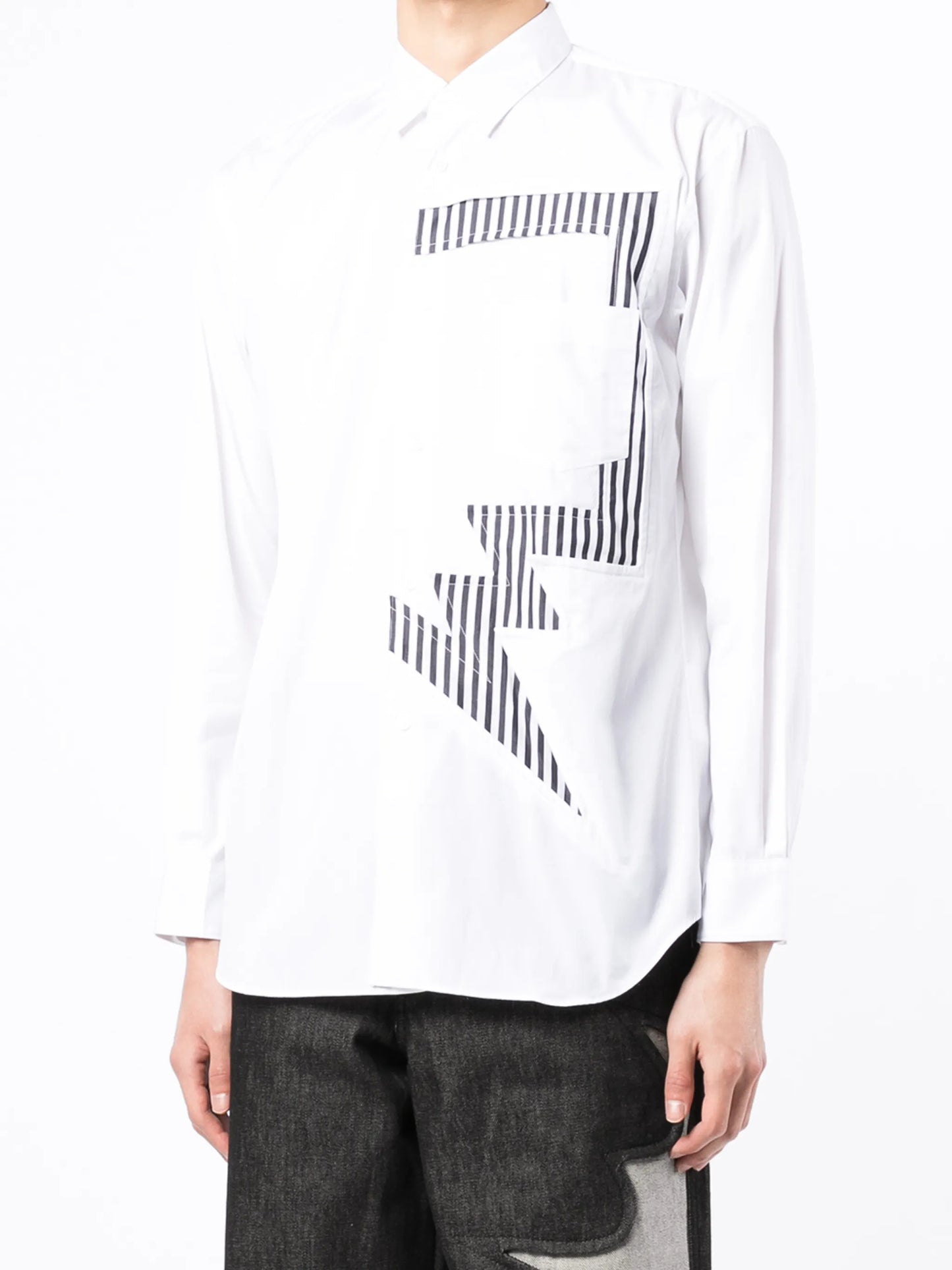 striped long-sleeved shirt