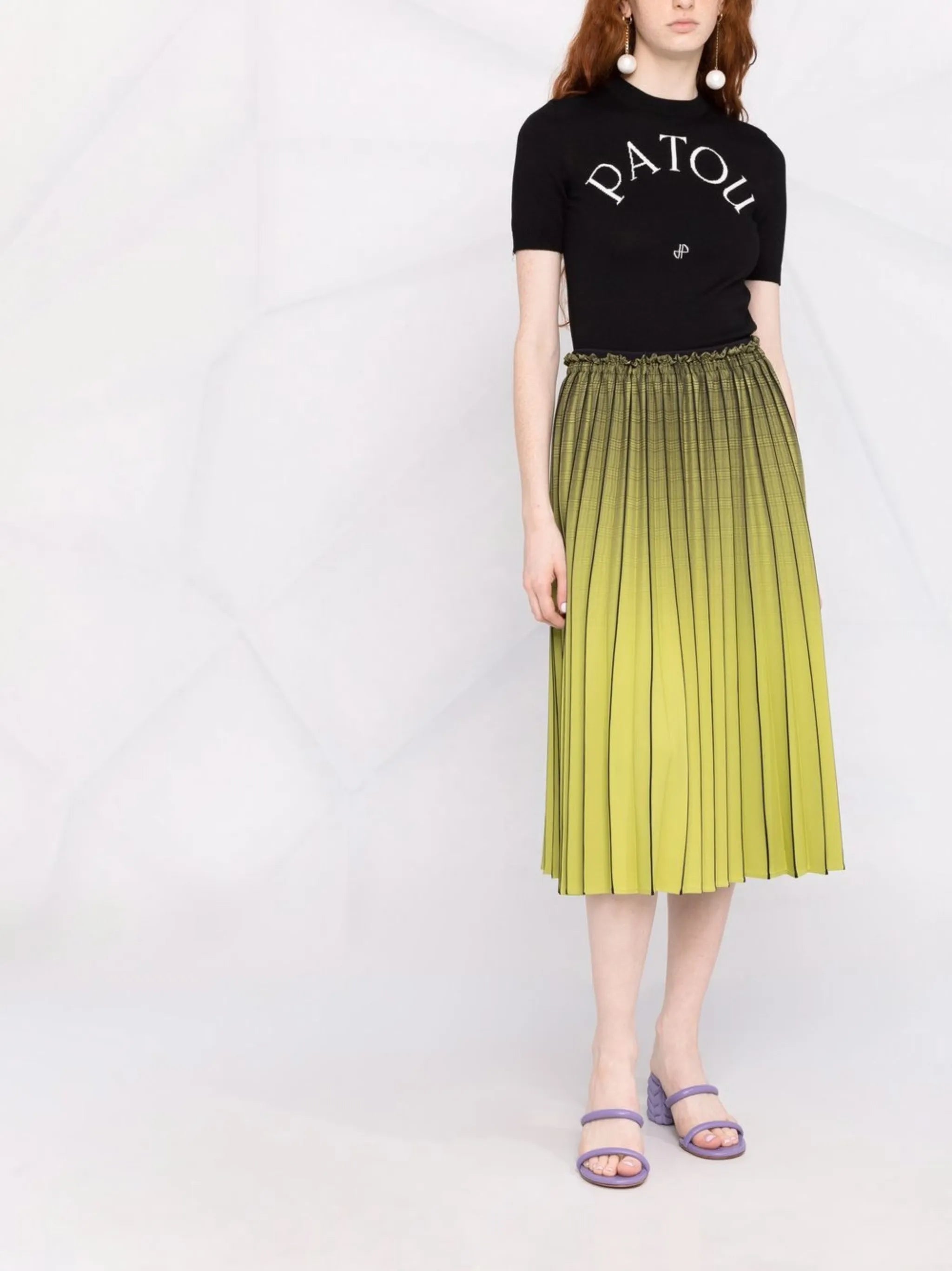 logo-jacquard knitted top