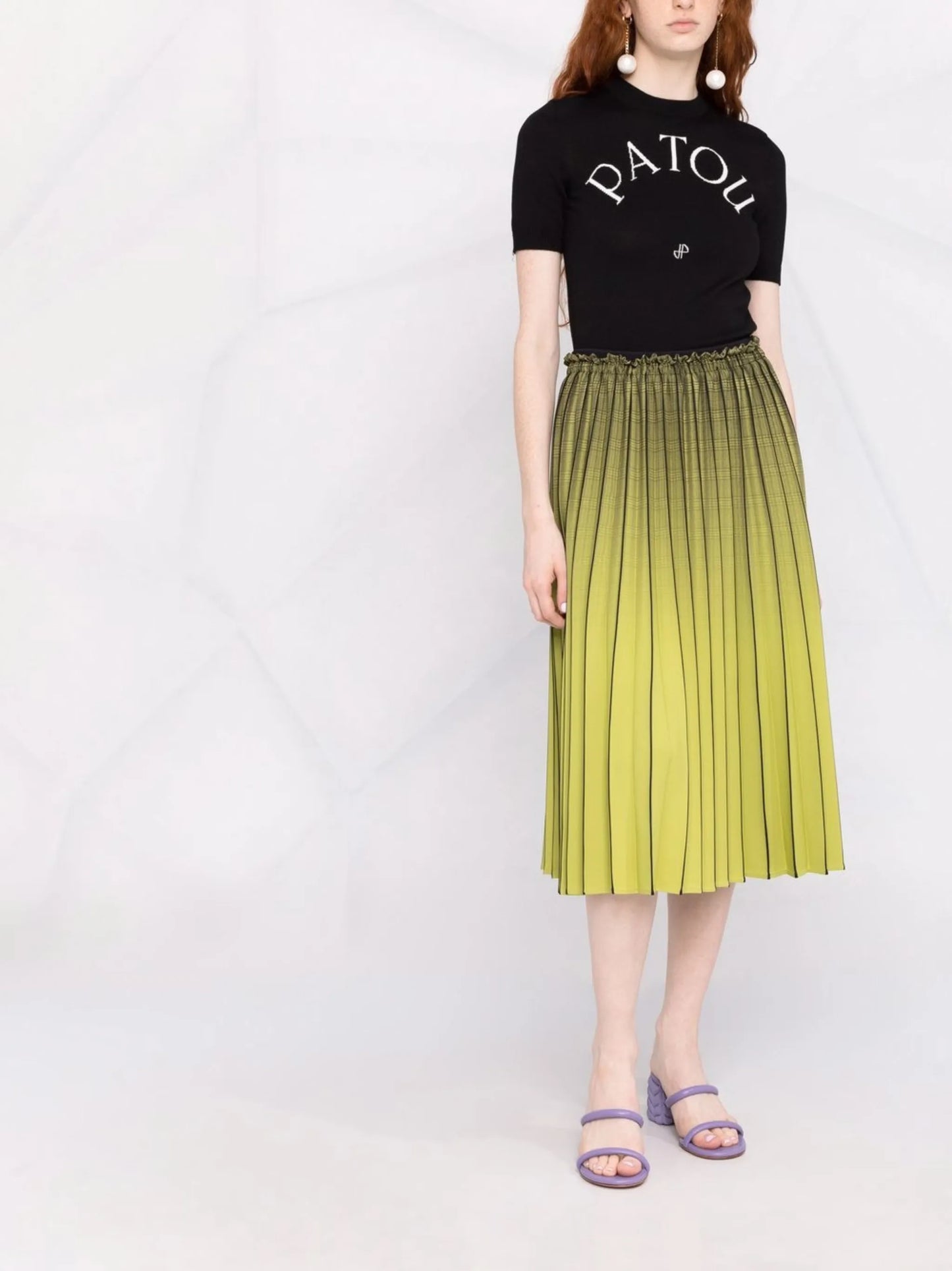 logo-jacquard knitted top