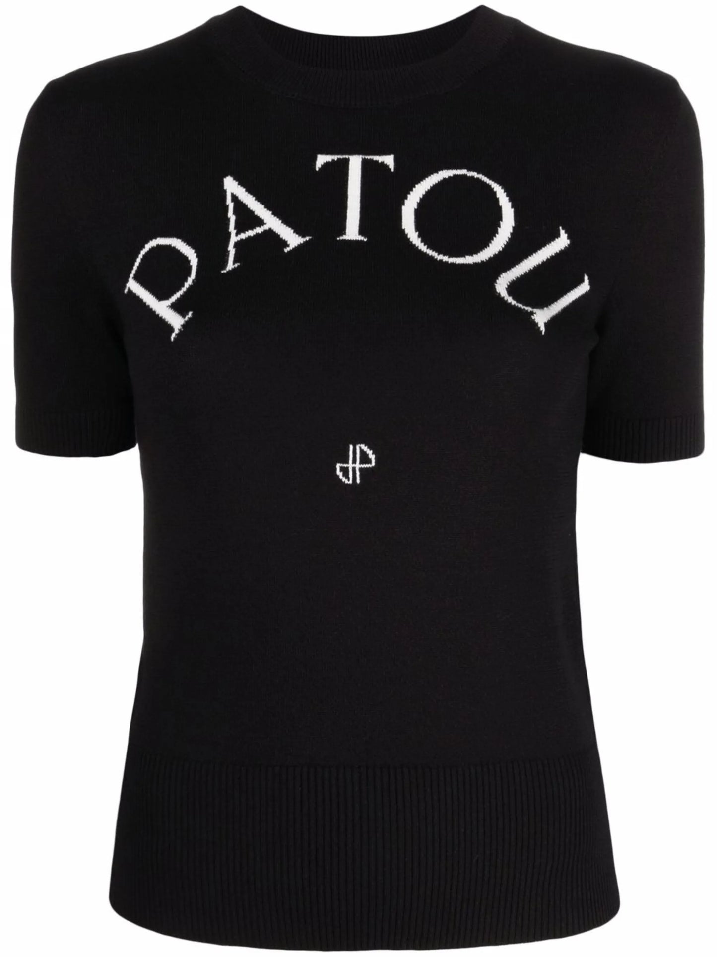 logo-jacquard knitted top