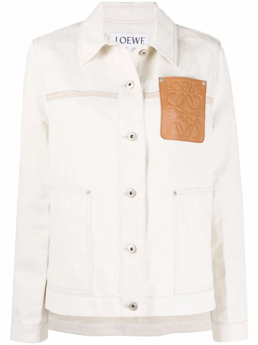 Anagram-patch workwear oversized jacket