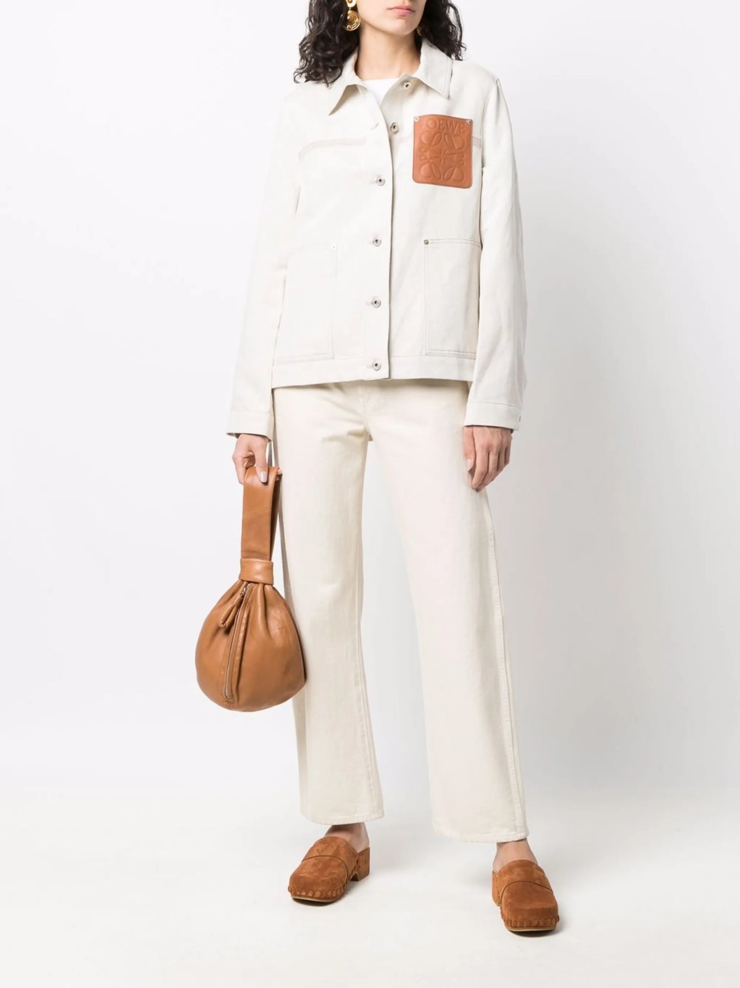 Anagram-patch workwear oversized jacket