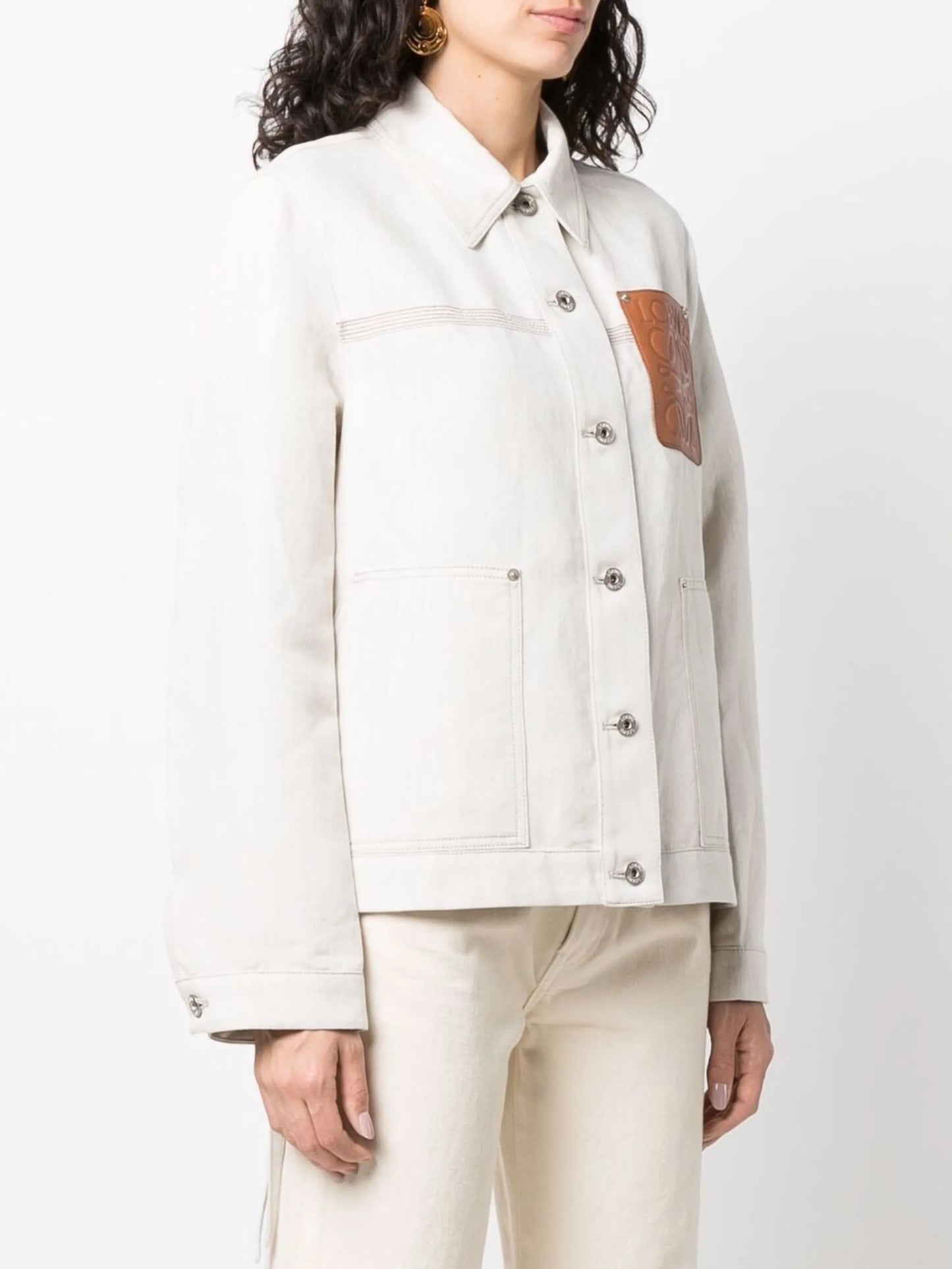 Anagram-patch workwear oversized jacket