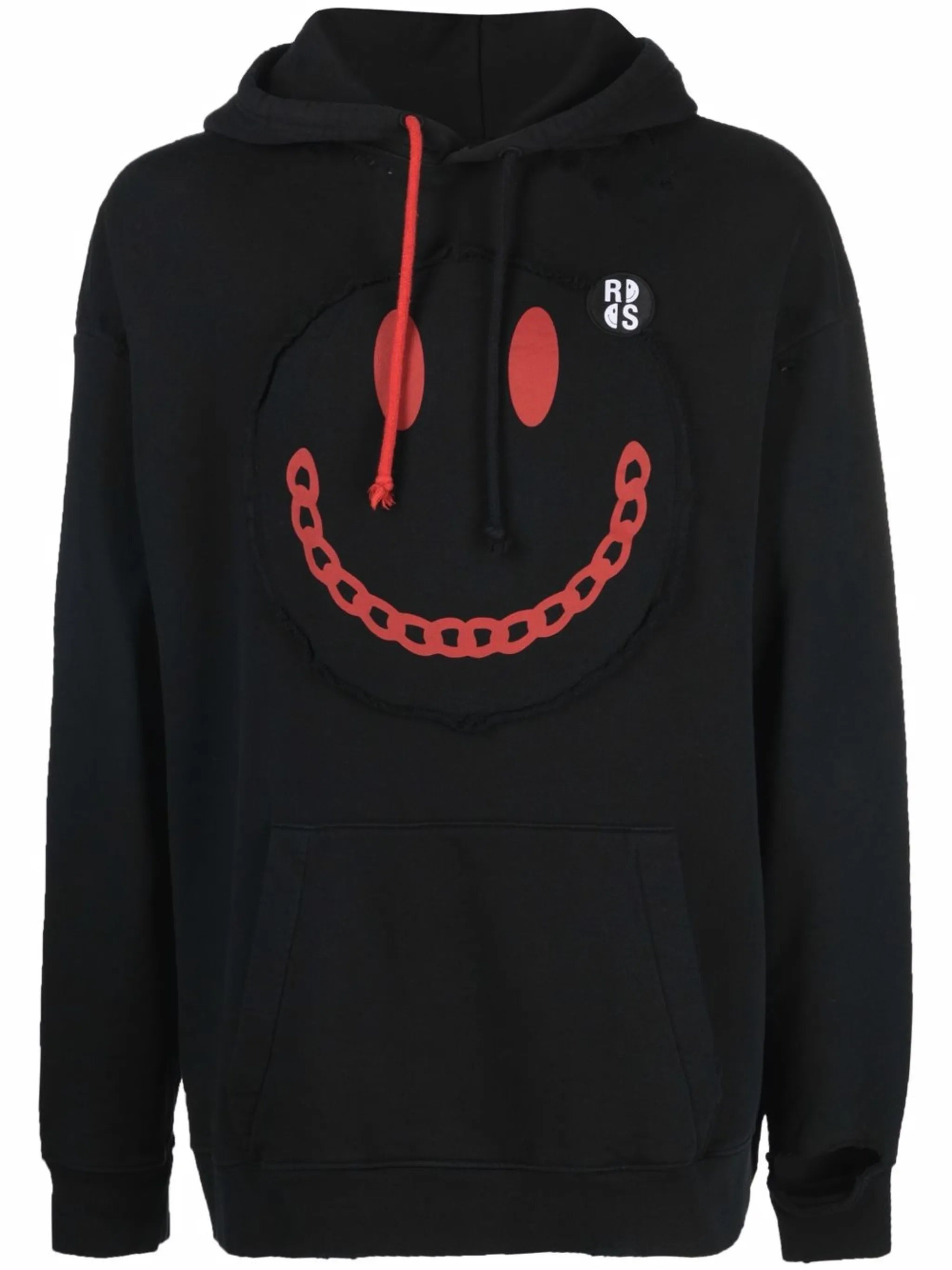 x Smiley distressed-finish hoodie