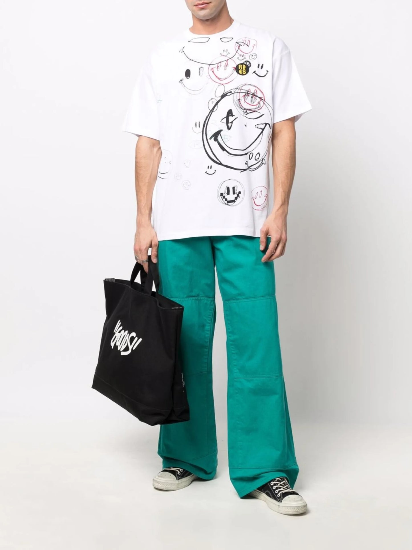 x Smiley logo-print T-shirt